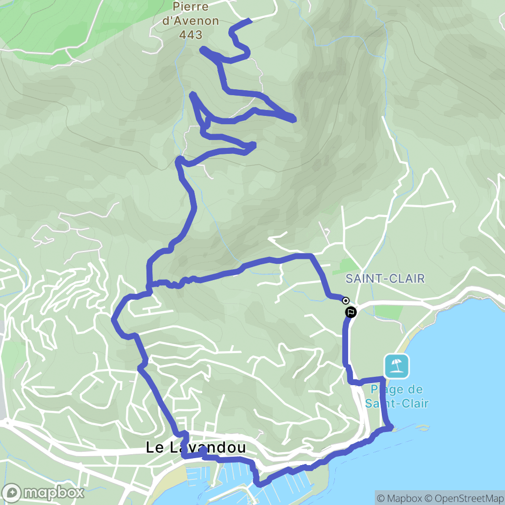 Le Lavandou : carte du parcours de randonnée - France