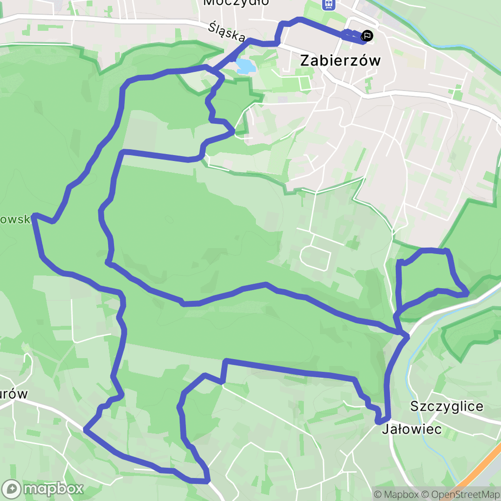 Zabierzów: mapa trasy - Poland