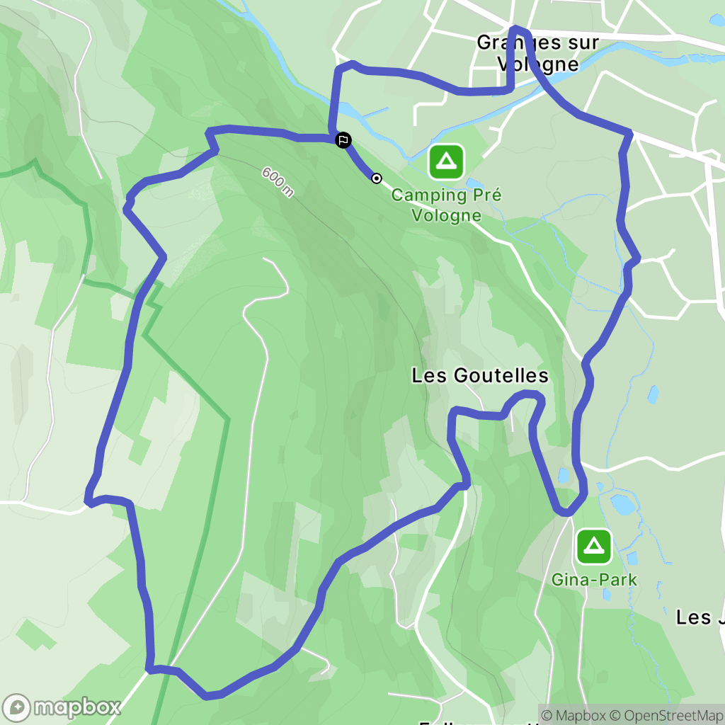 Granges-Aumontzey : carte du parcours de randonnée - France