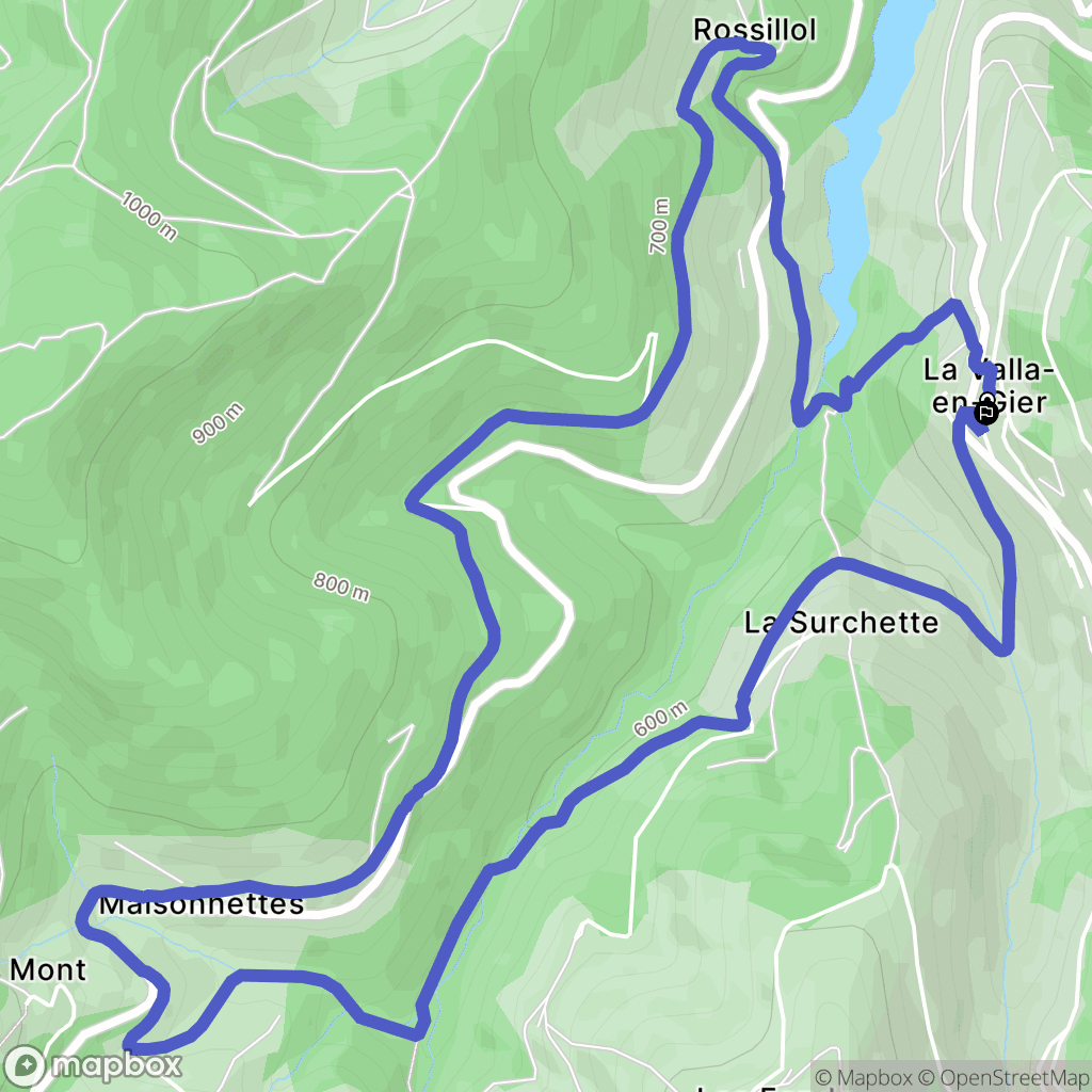 La Valla-en-Gier : carte du parcours de randonnée - France