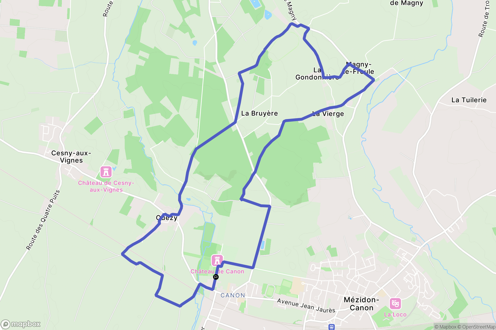 Mézidon Vallée d'Auge : carte du parcours de randonnée - France