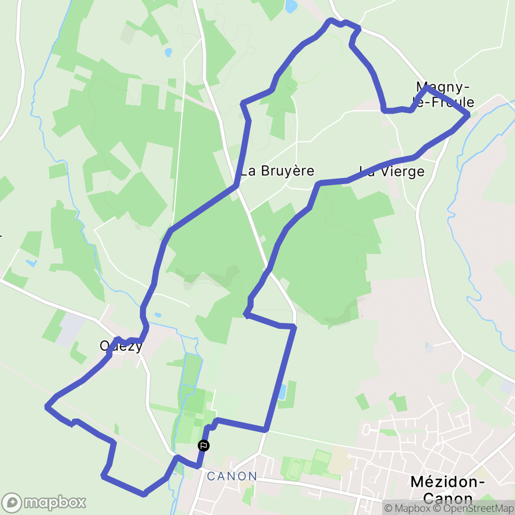 Mézidon Vallée d'Auge : carte du parcours de randonnée - France