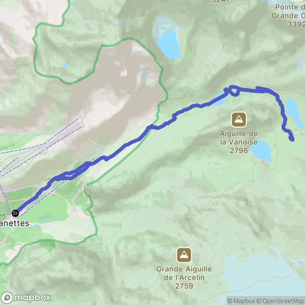 Pralognan-la-Vanoise : carte du parcours de randonnée - France