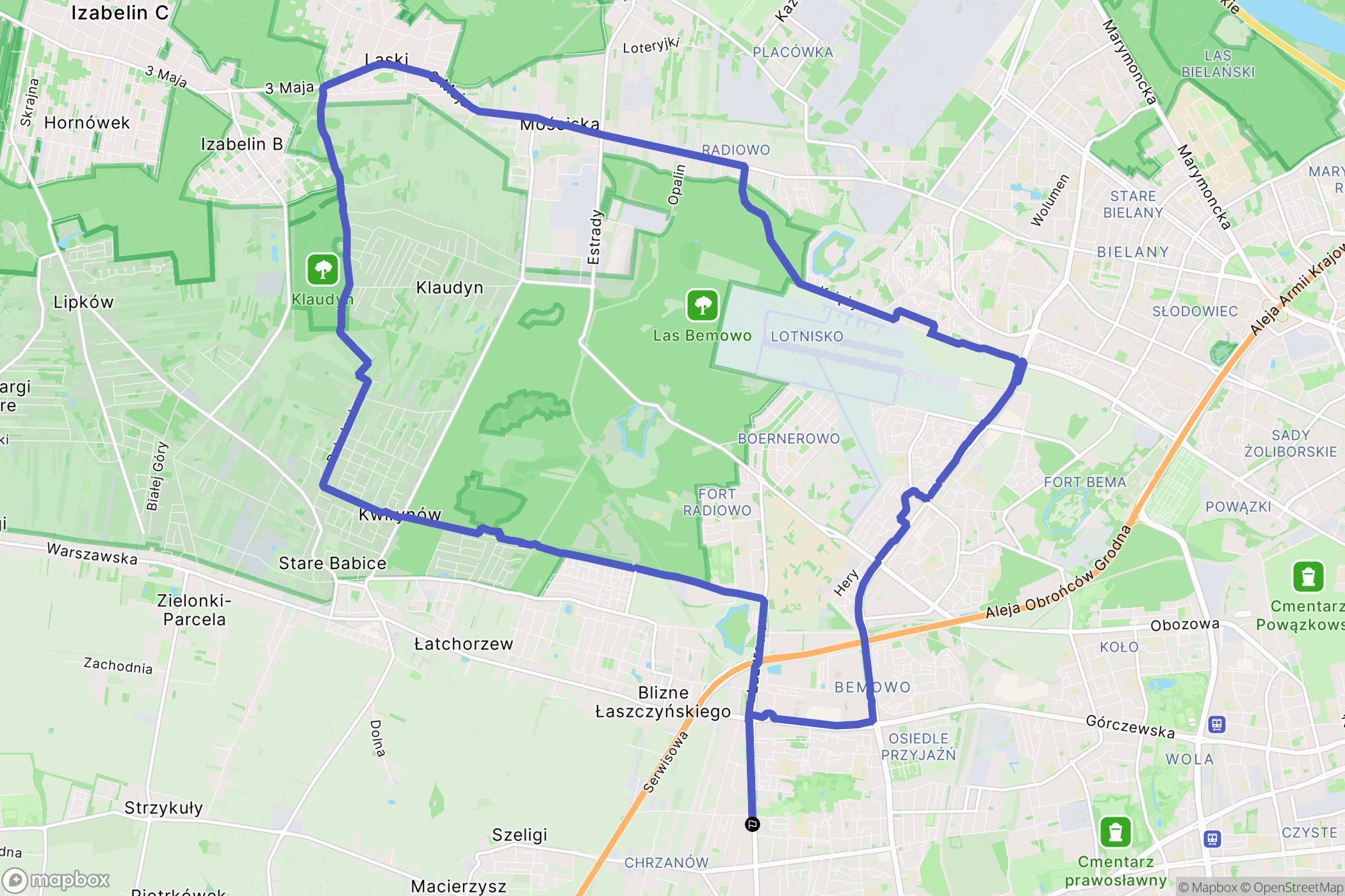 Warszawa: mapa trasy - Poland