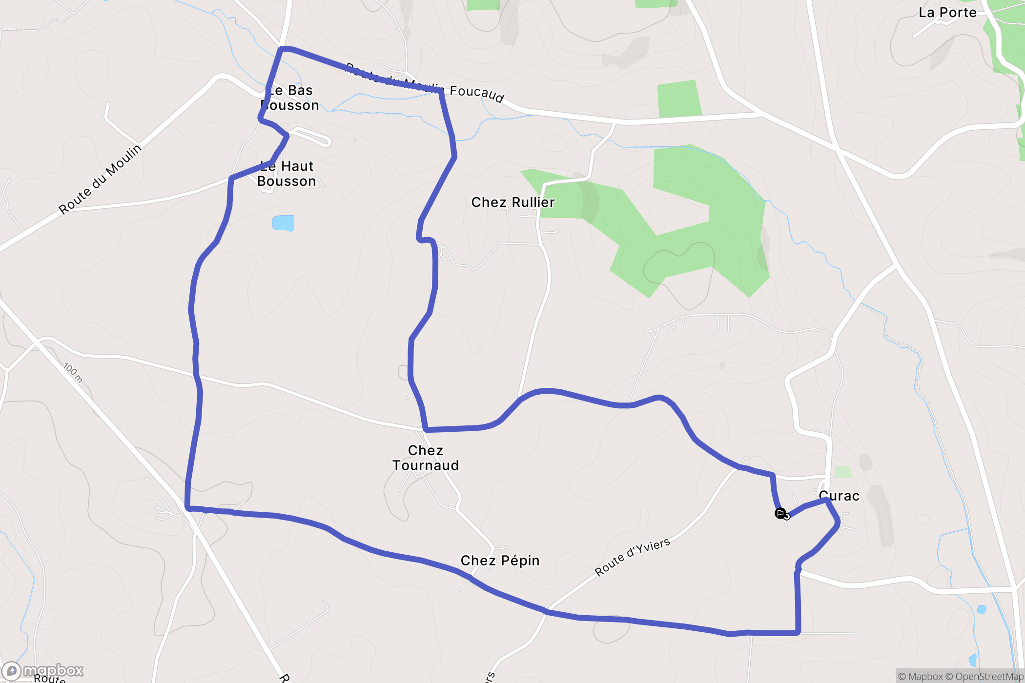 Curac : carte du parcours de randonnée - France