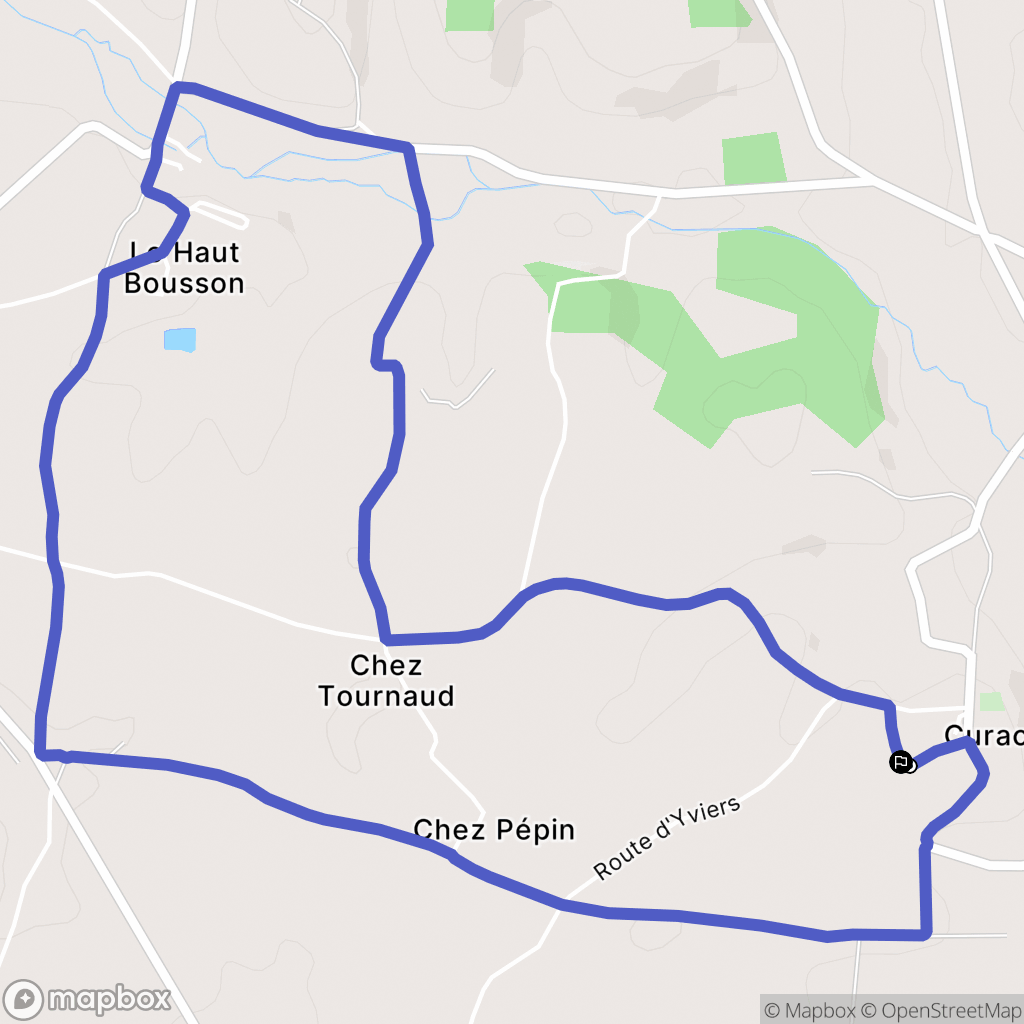 Curac : carte du parcours de randonnée - France