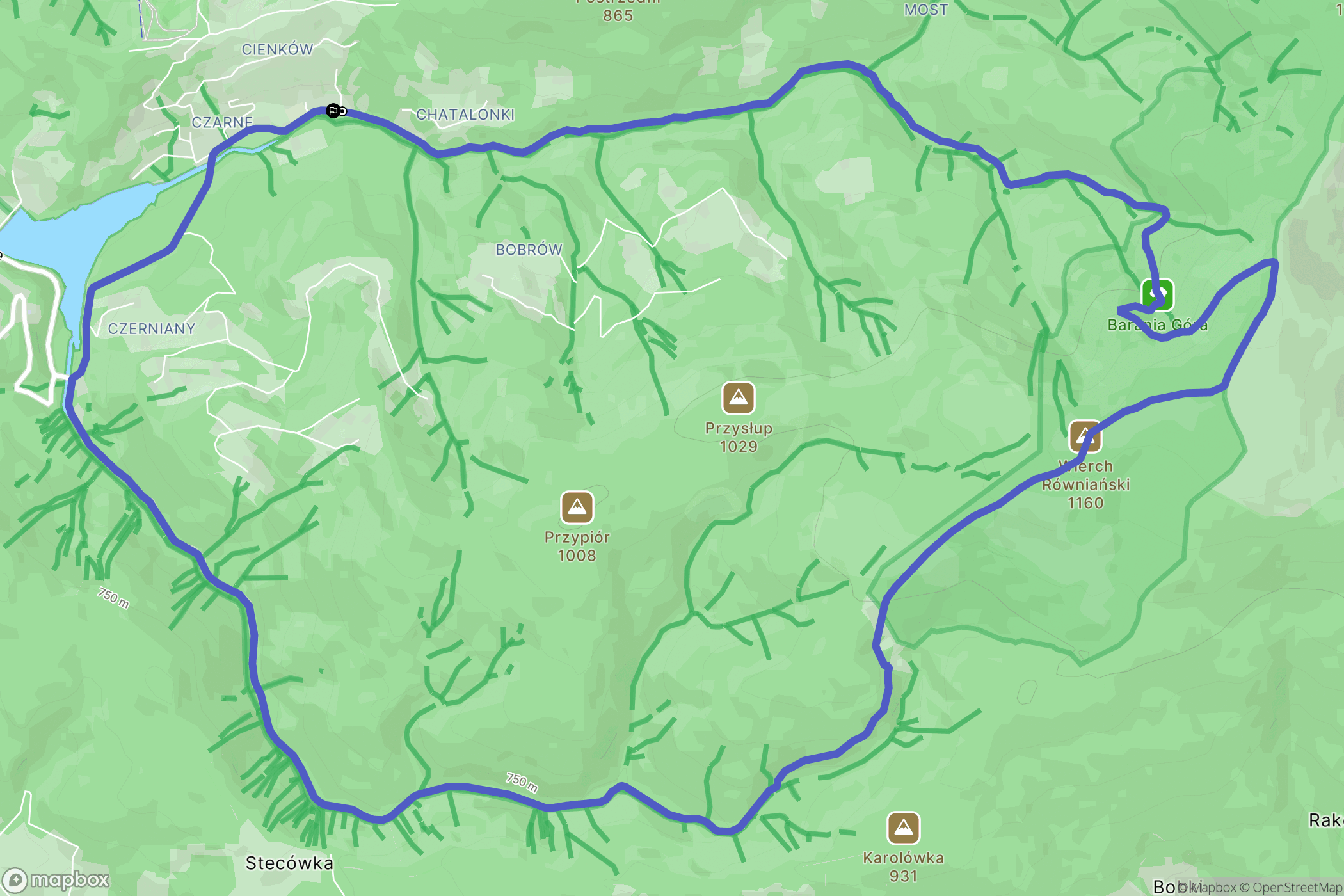 Wisła: mapa trasy - Poland