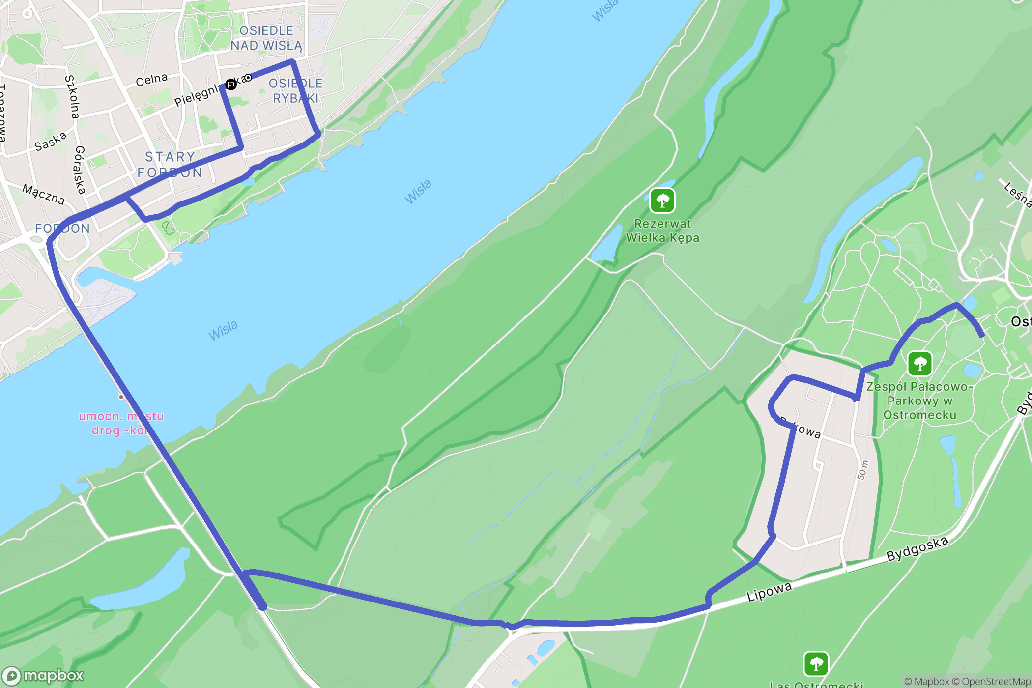 Bydgoszcz: mapa trasy - Poland