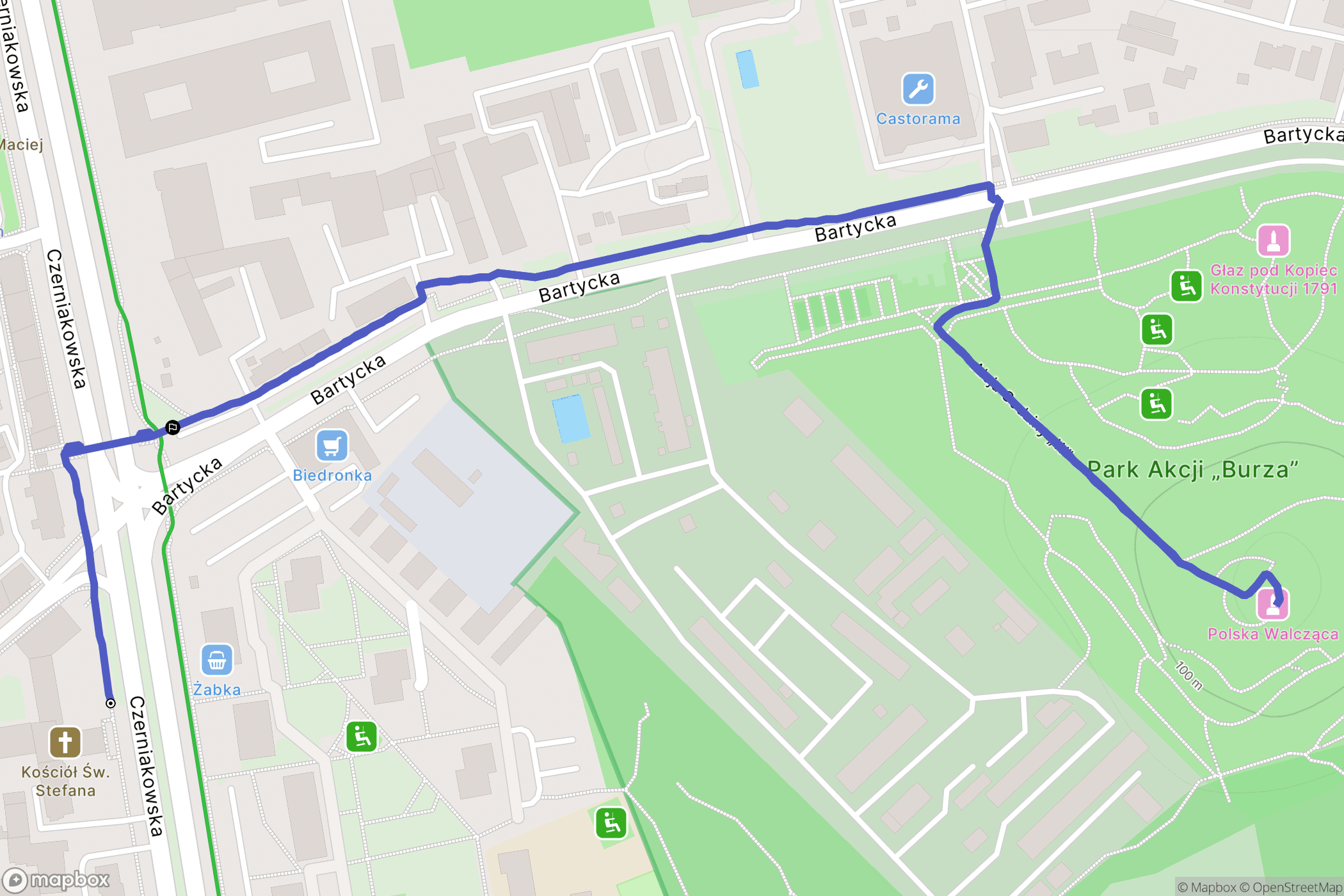 Warszawa: mapa trasy - Poland