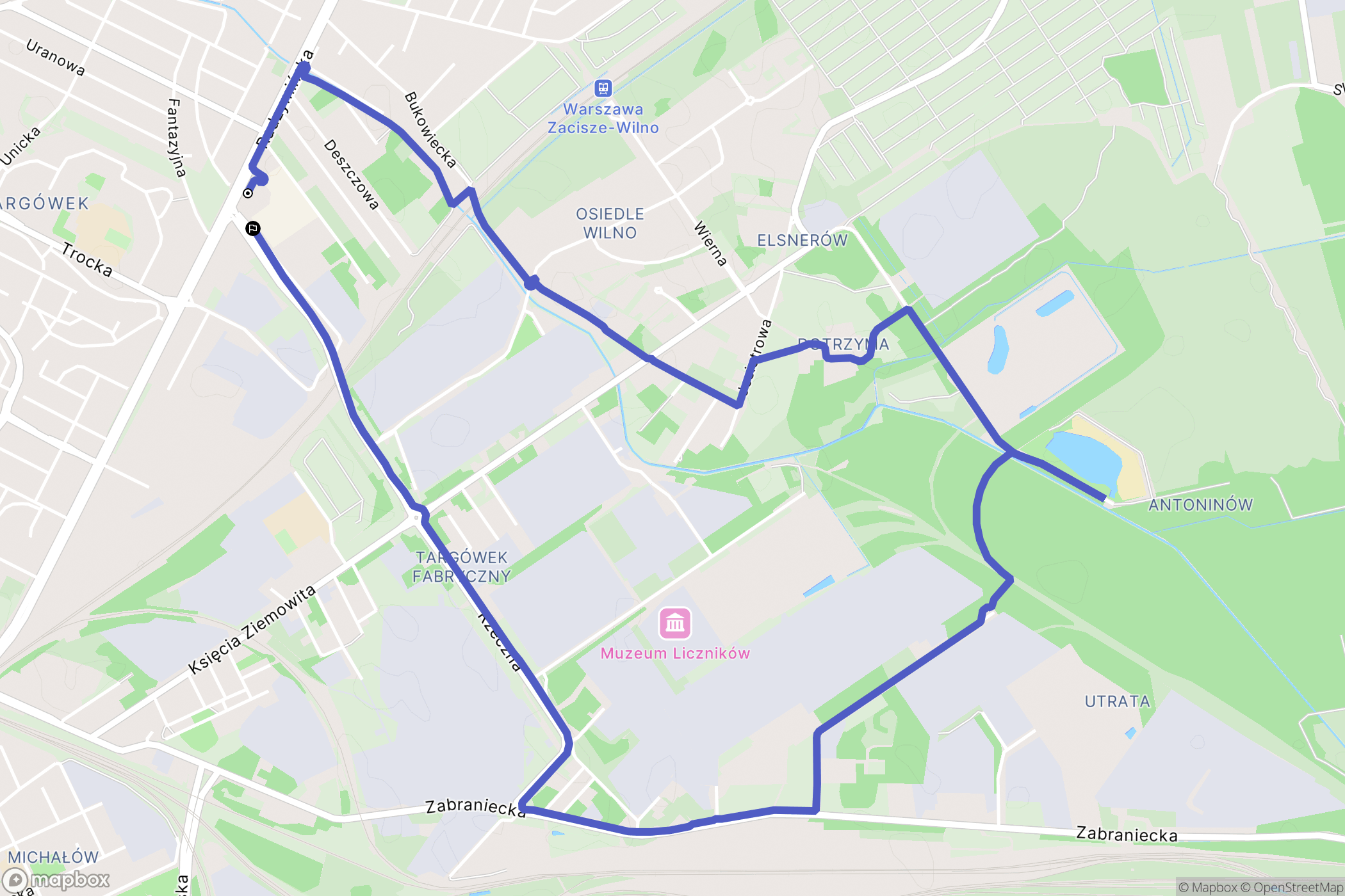 Warszawa: mapa trasy - Poland