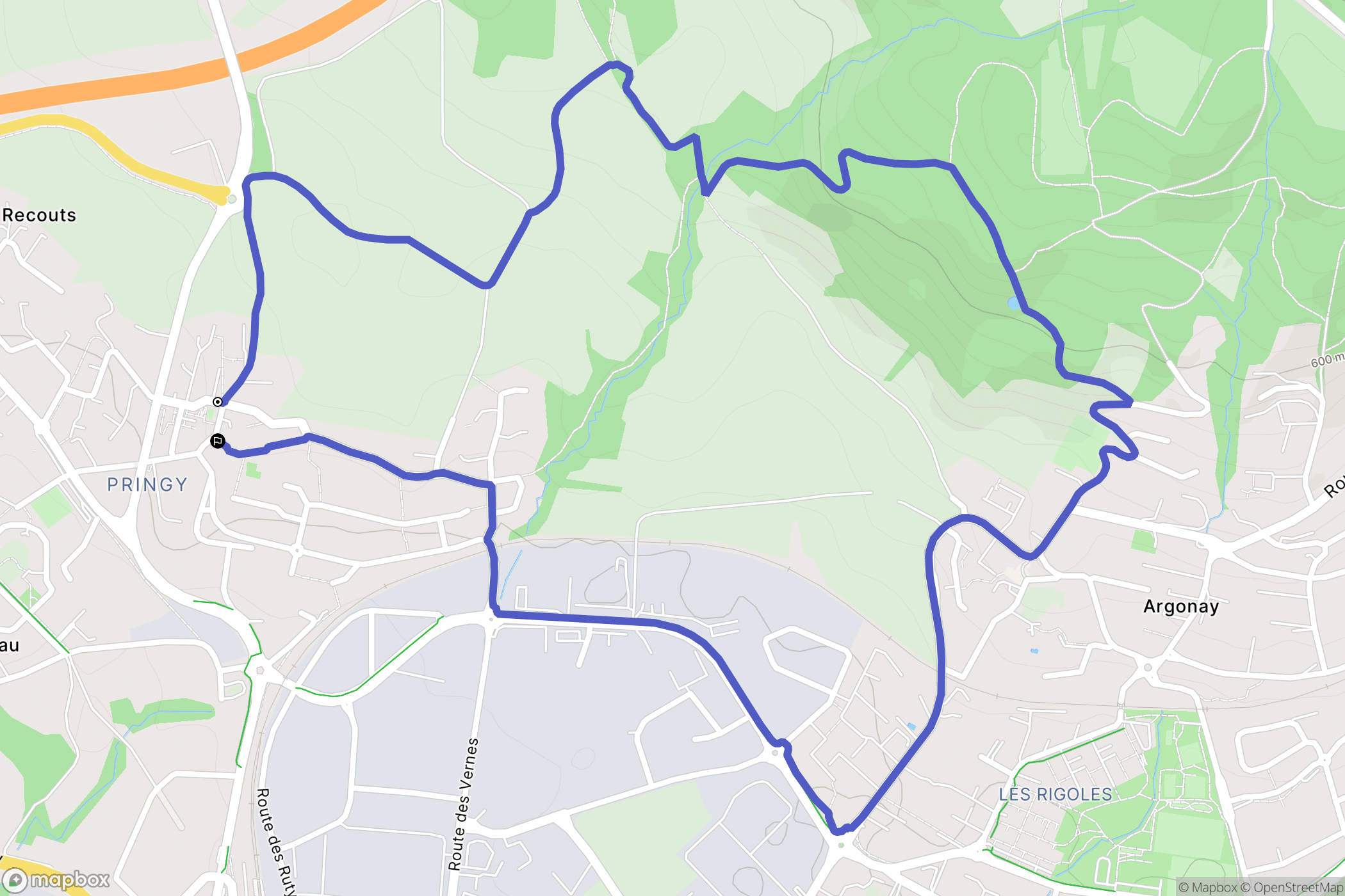 Annecy : carte du parcours de randonnée - France