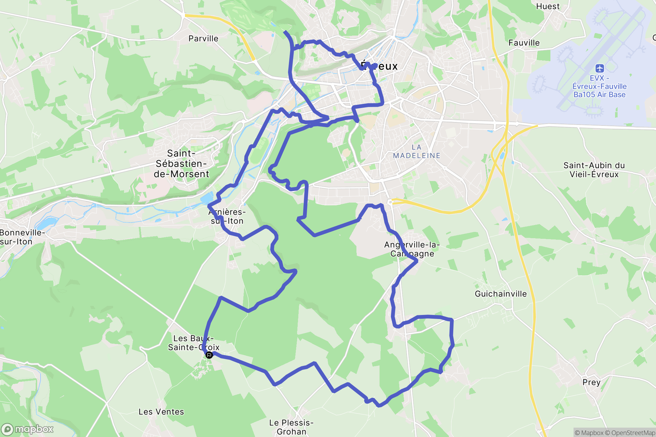 Les Baux-Sainte-Croix : carte du parcours de randonnée - France