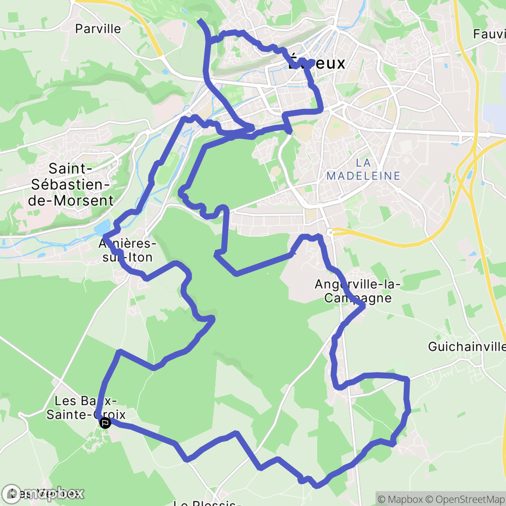 Les Baux-Sainte-Croix : carte du parcours de randonnée - France