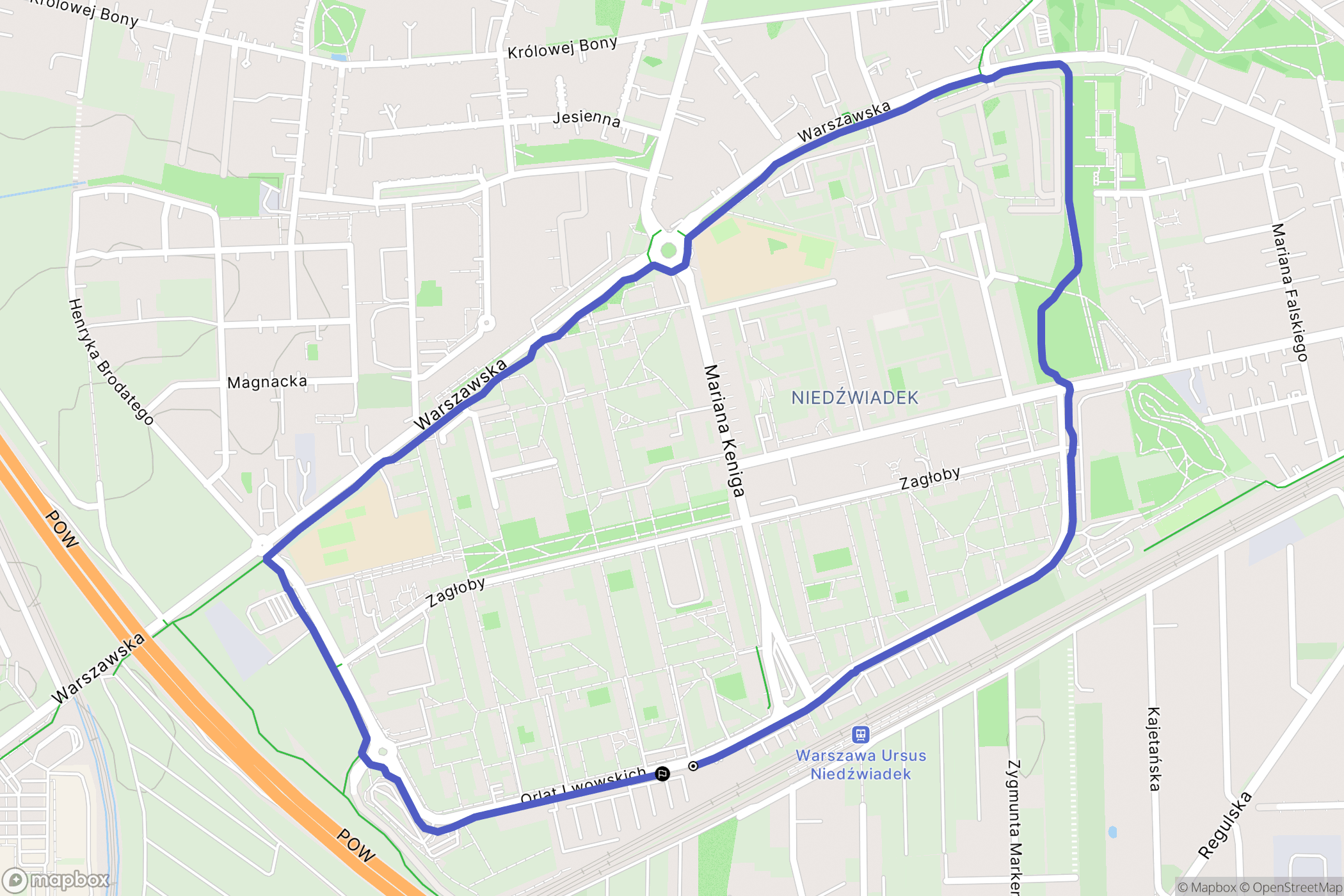 Warszawa: mapa trasy - Poland