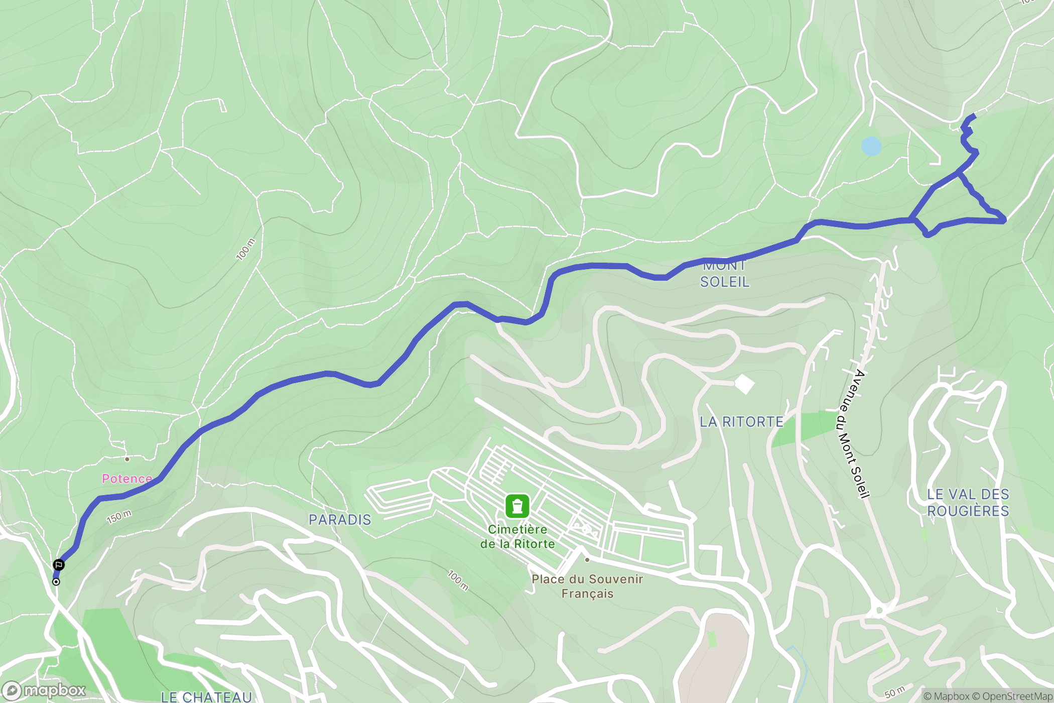 Hyères : carte du parcours de randonnée - France