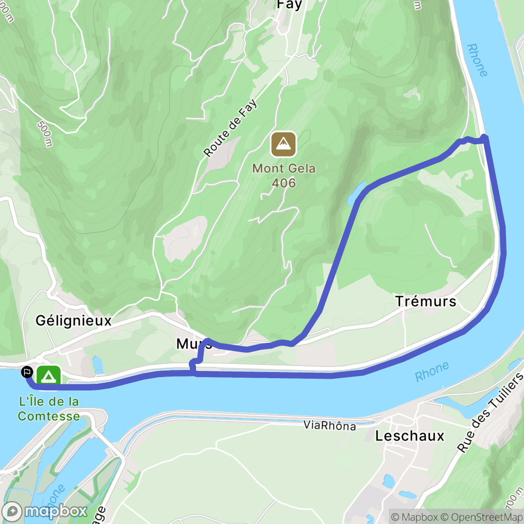 Murs-et-Gélignieux : carte du parcours de randonnée - France