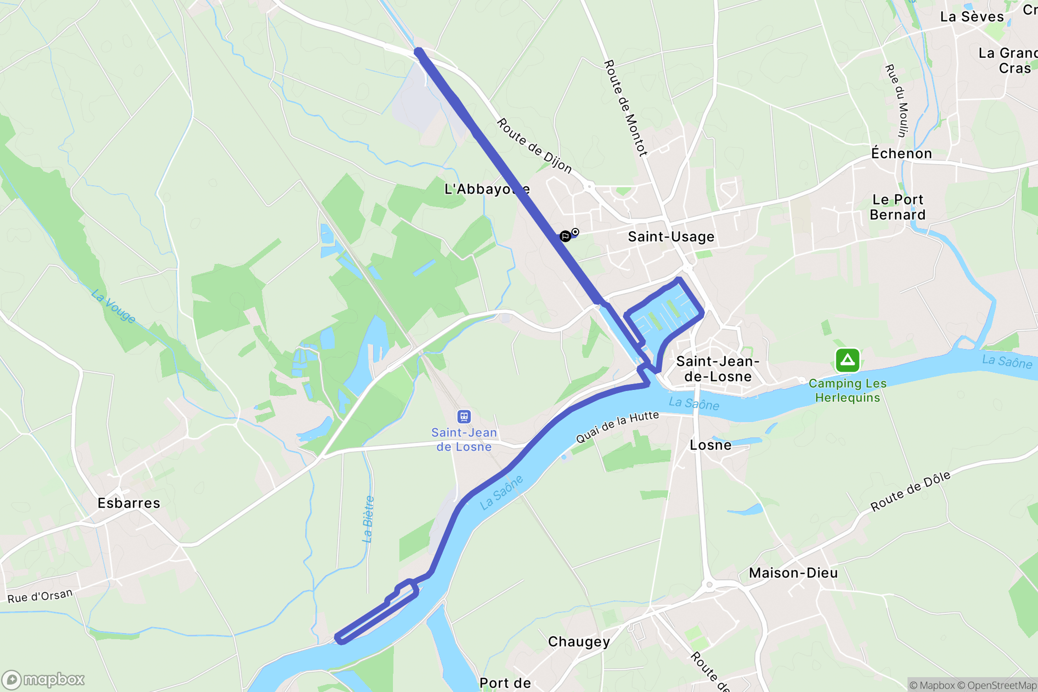 Saint-Usage : carte du parcours de randonnée - France