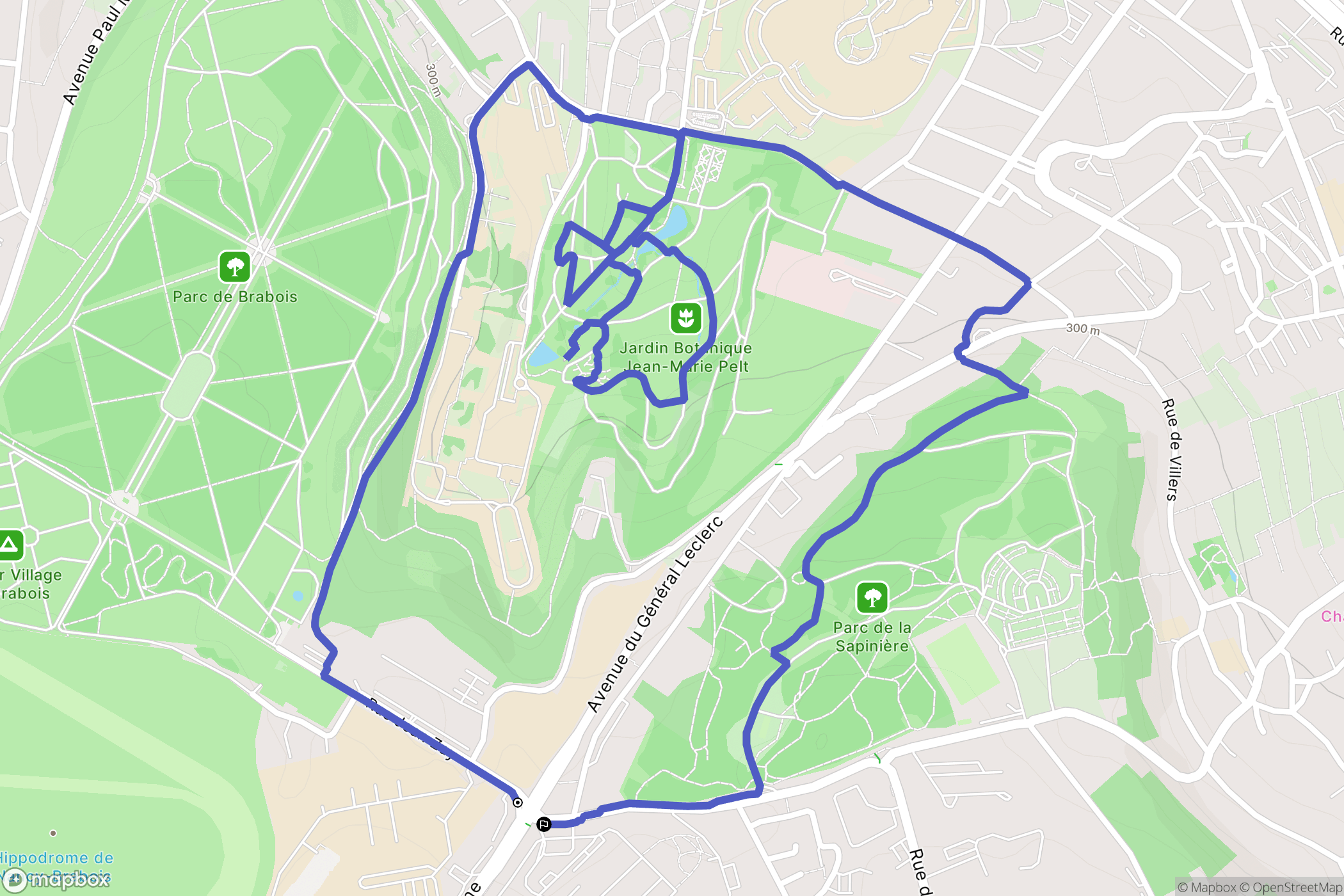 Vandœuvre-lès-Nancy : carte du parcours de randonnée - France