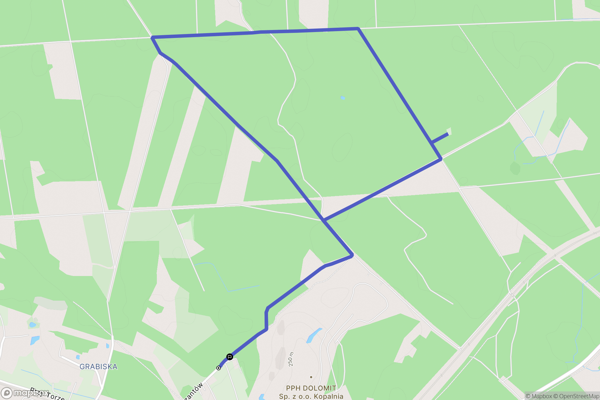 Libiąż: mapa trasy - Poland