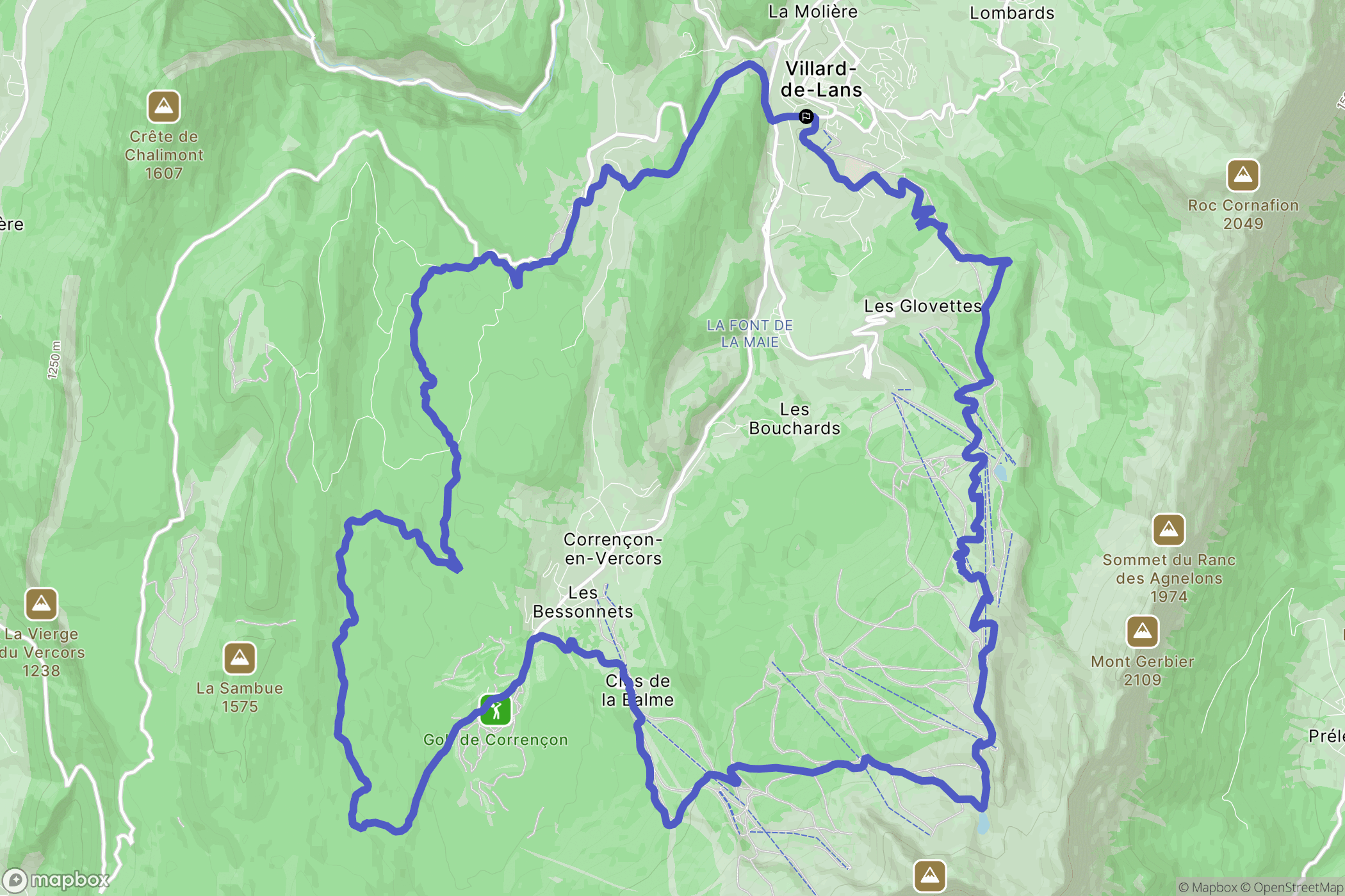 Villard-de-Lans : carte du parcours de randonnée - France