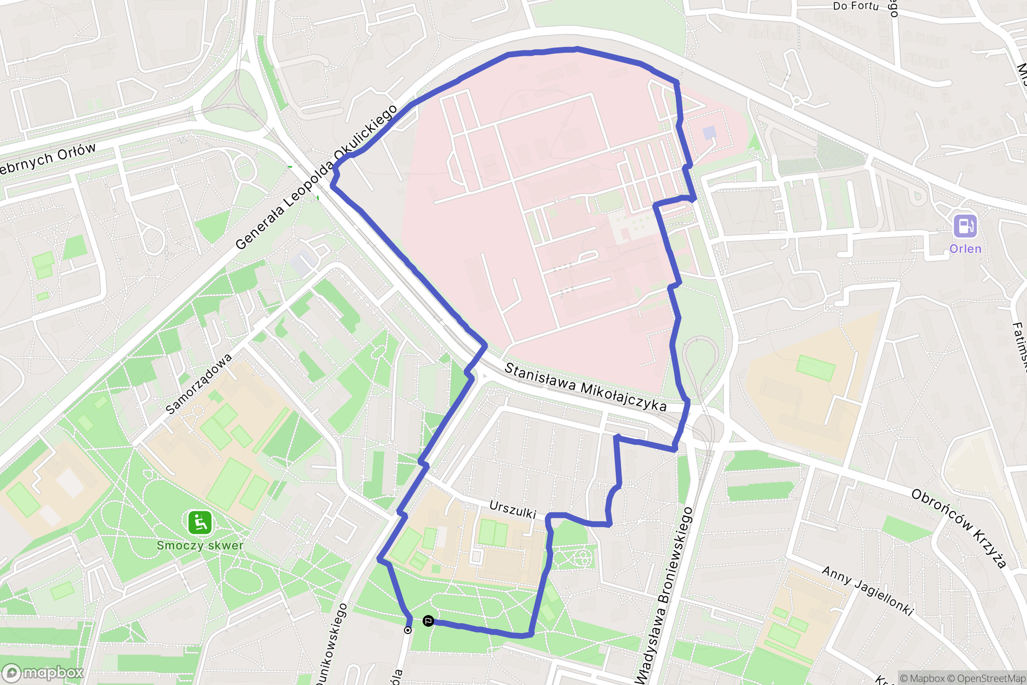 Kraków: mapa trasy - Poland