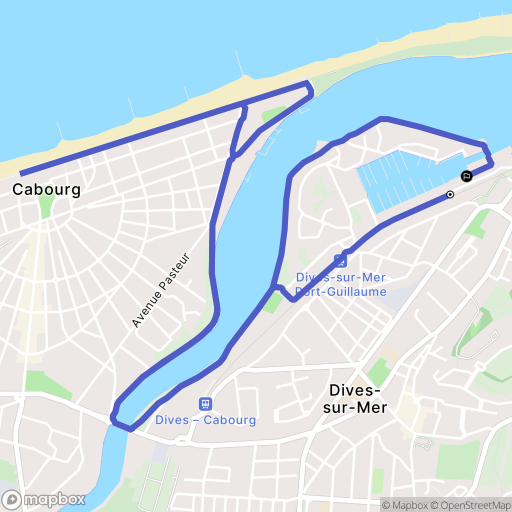 Dives-sur-Mer : carte du parcours de randonnée - France