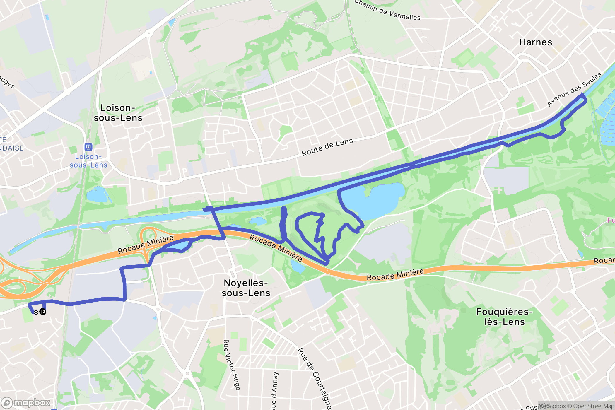 Sallaumines : carte du parcours de randonnée - France