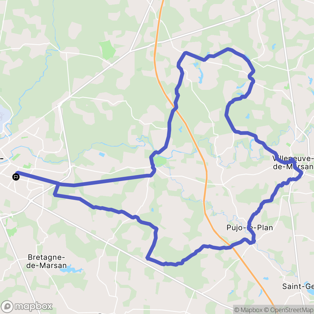 Mont-de-Marsan : carte du parcours de randonnée - France