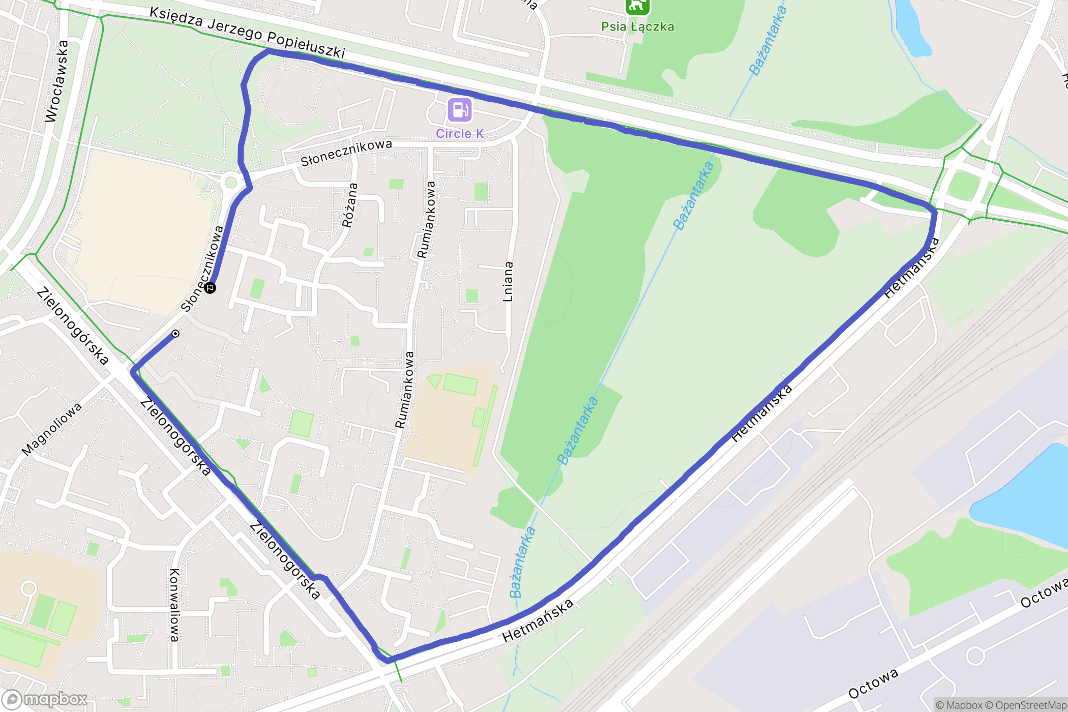 Białystok: mapa trasy - Poland