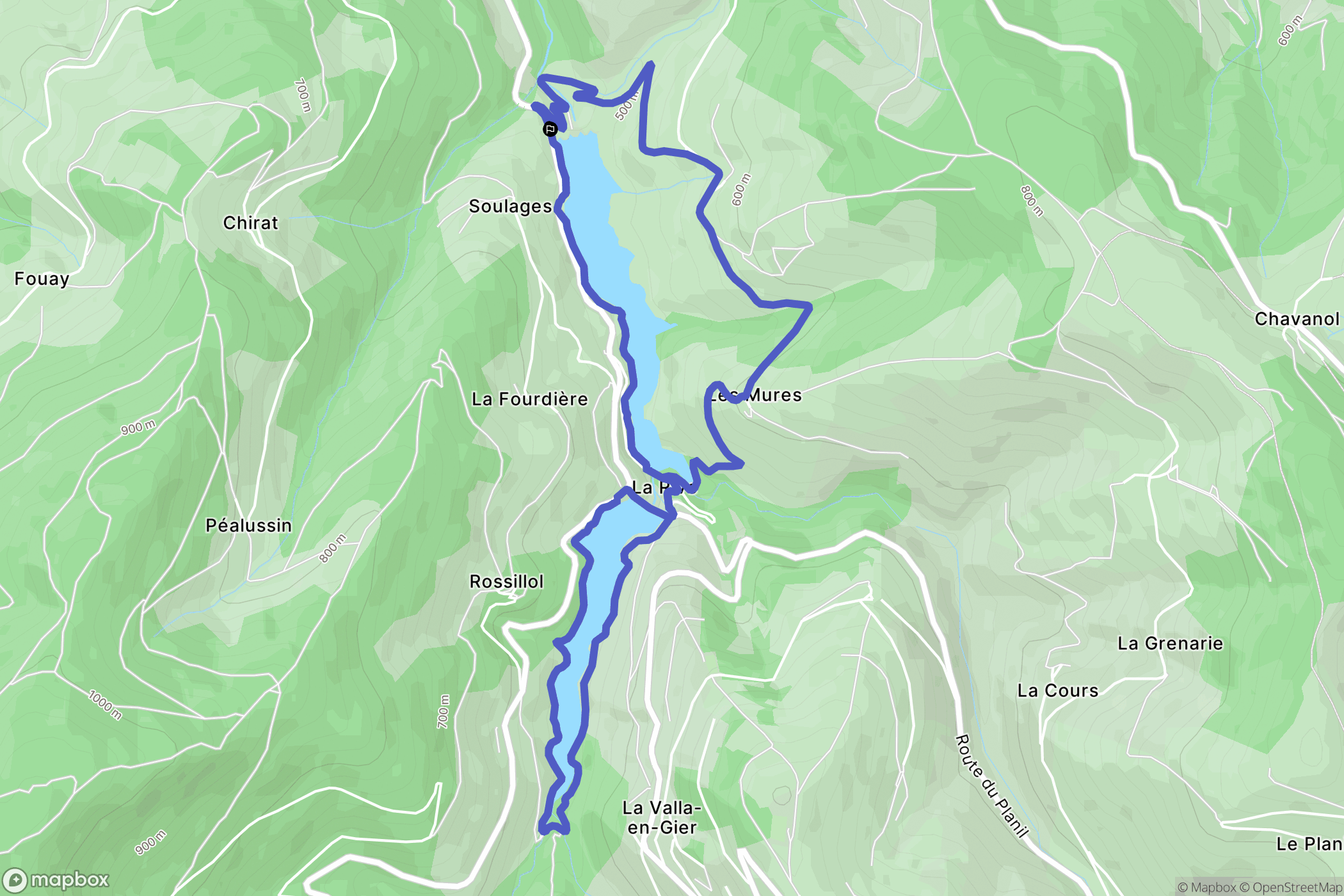 Saint-Chamond : carte du parcours de randonnée - France
