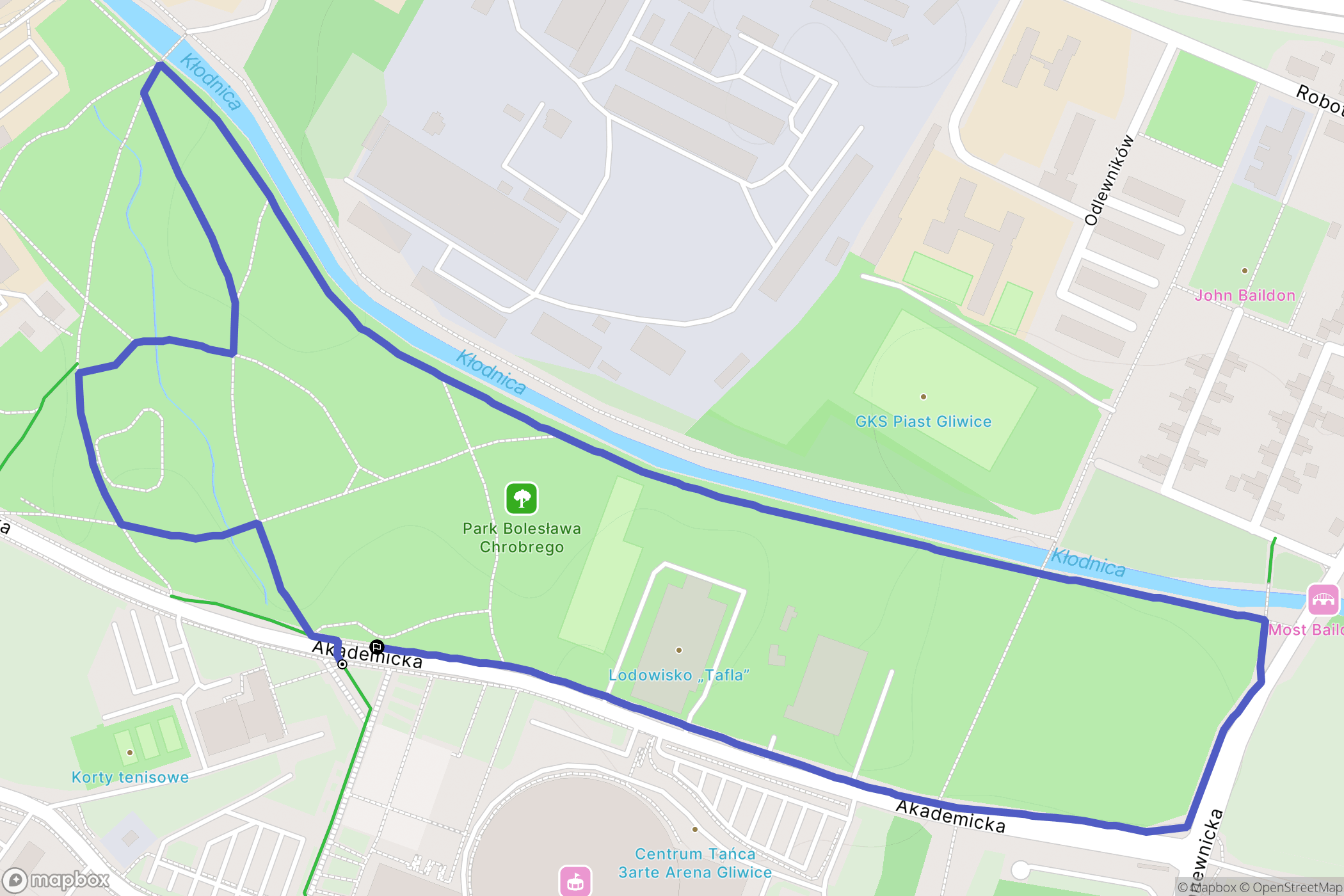 Gliwice: mapa trasy - Poland