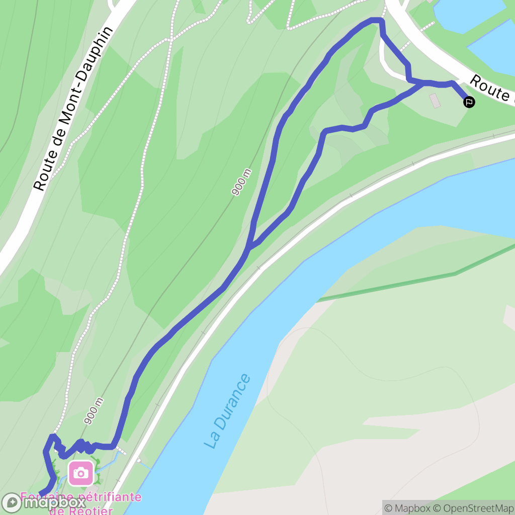 Réotier : carte du parcours de randonnée - France