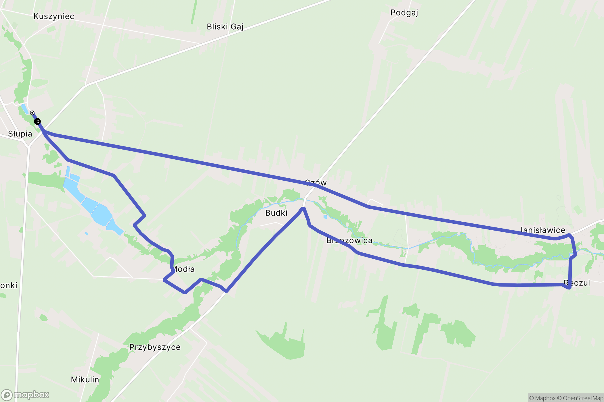 Słupia: mapa trasy - Poland