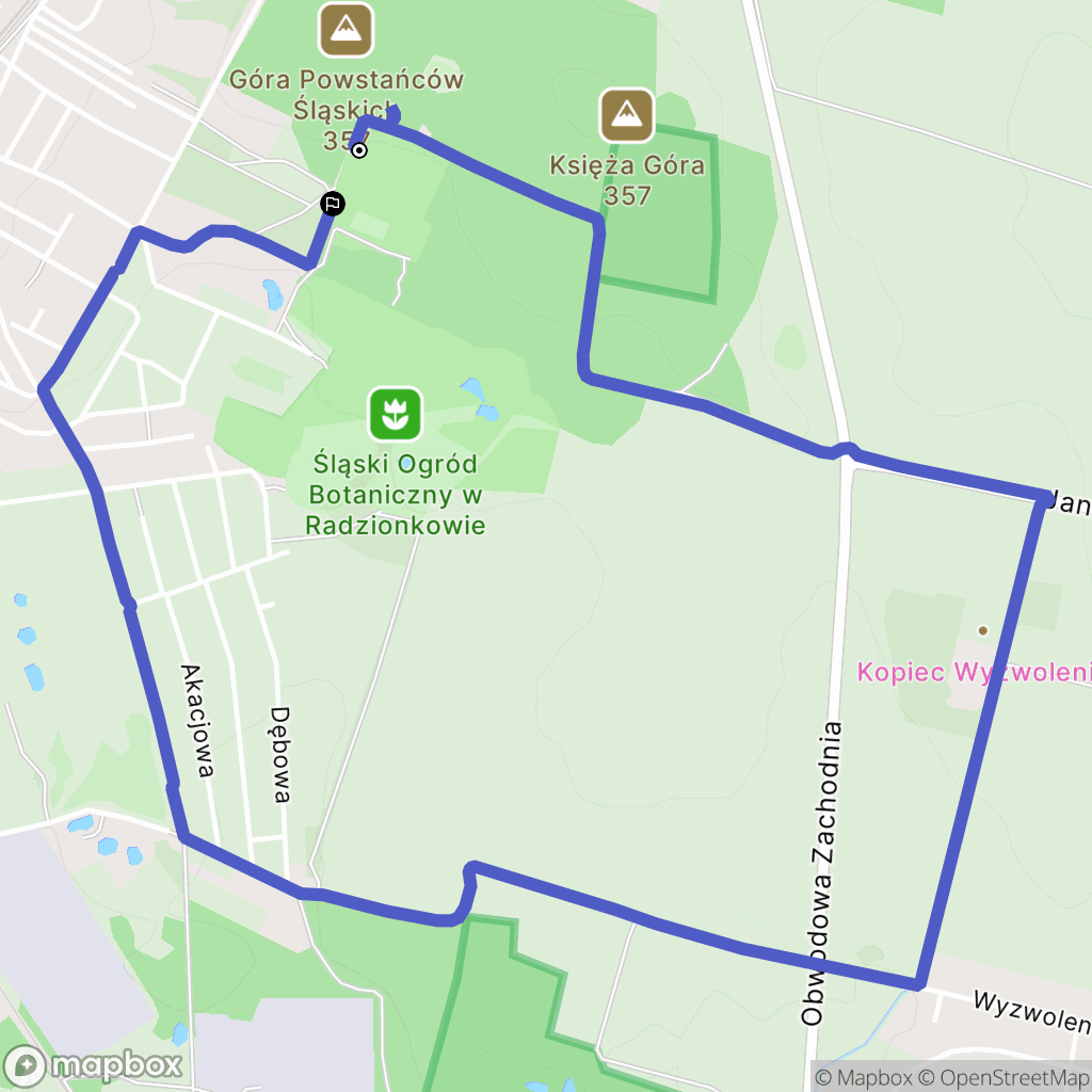 Radzionków: mapa trasy - Poland