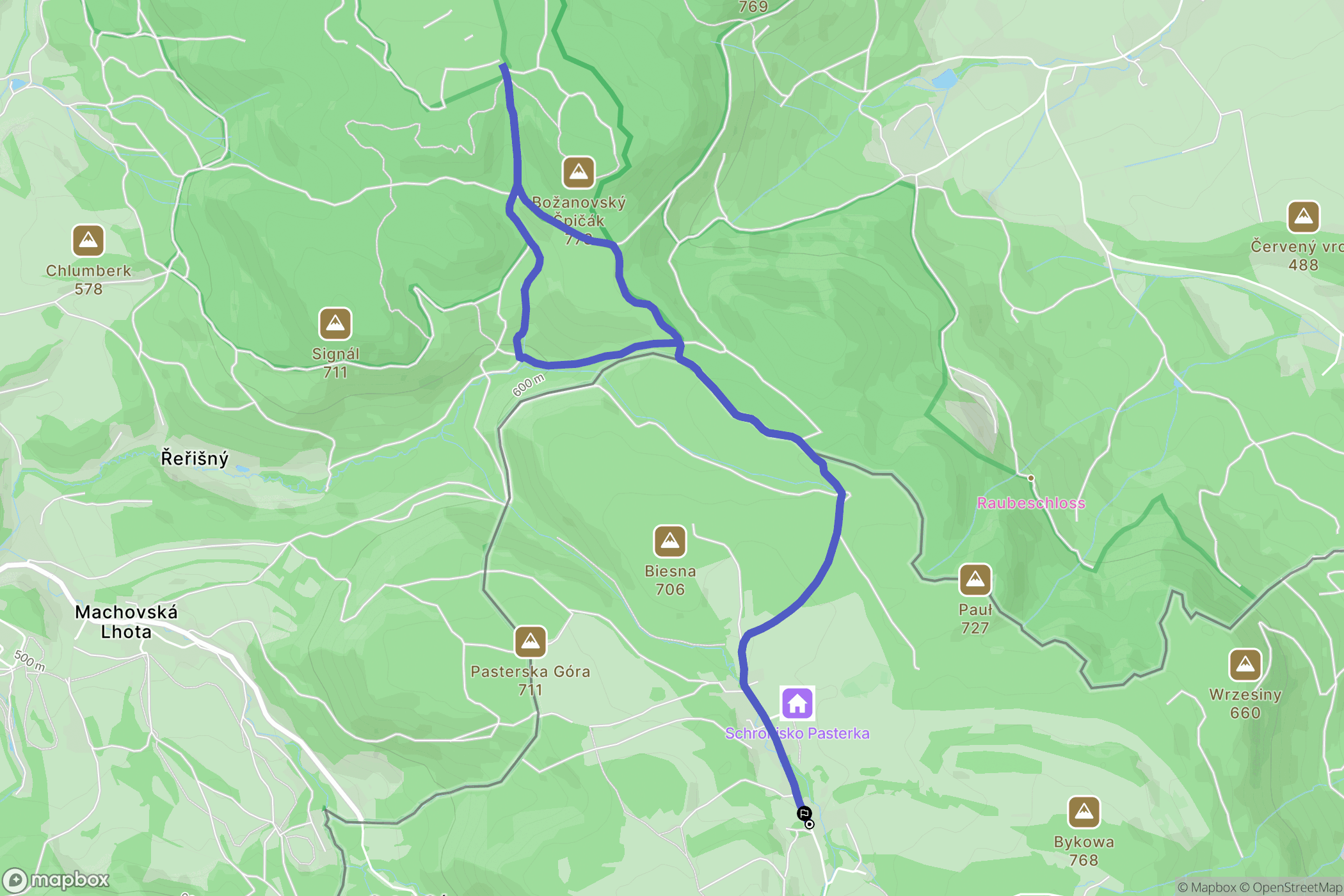 Pasterka: mapa trasy - Poland