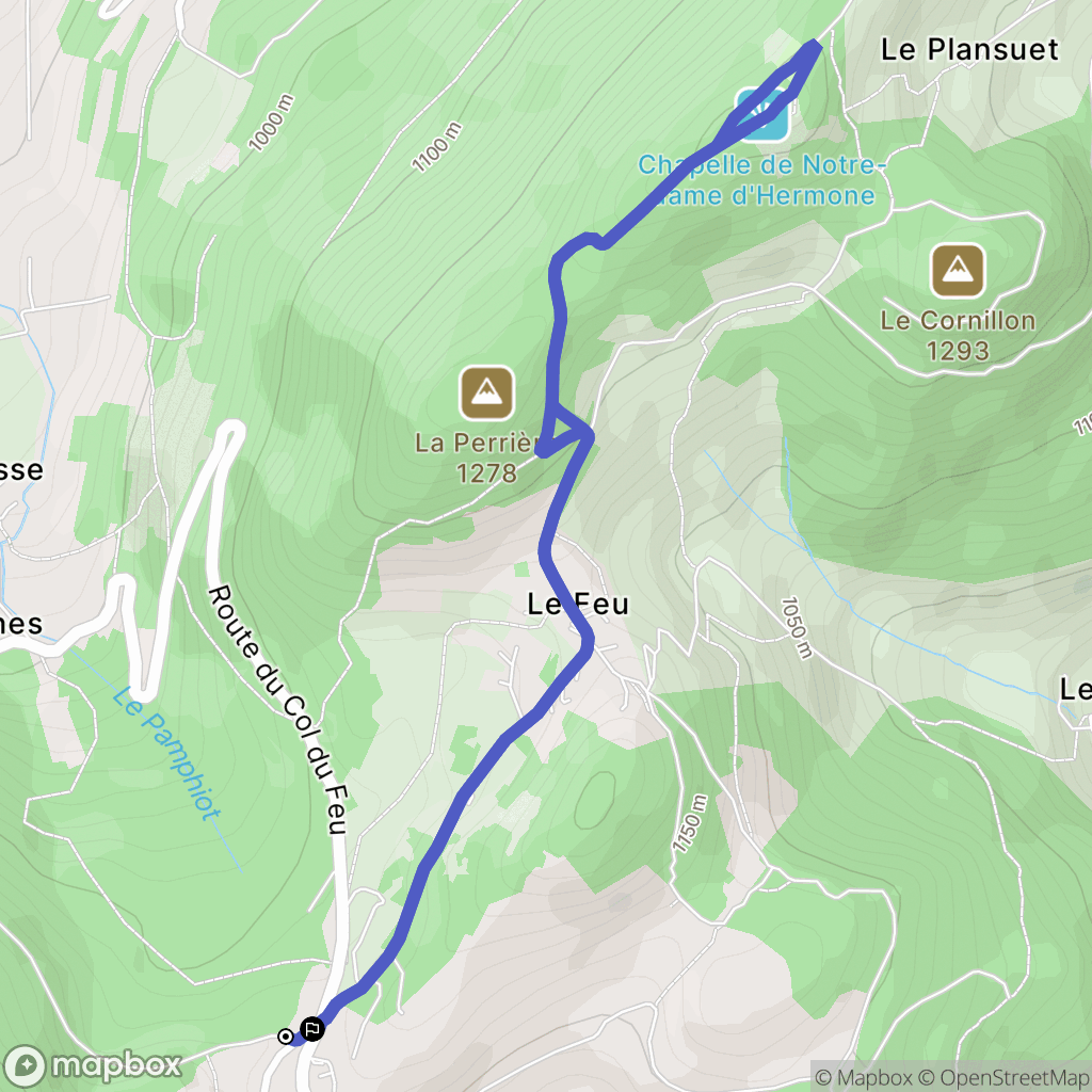 Lullin : carte du parcours de randonnée - France