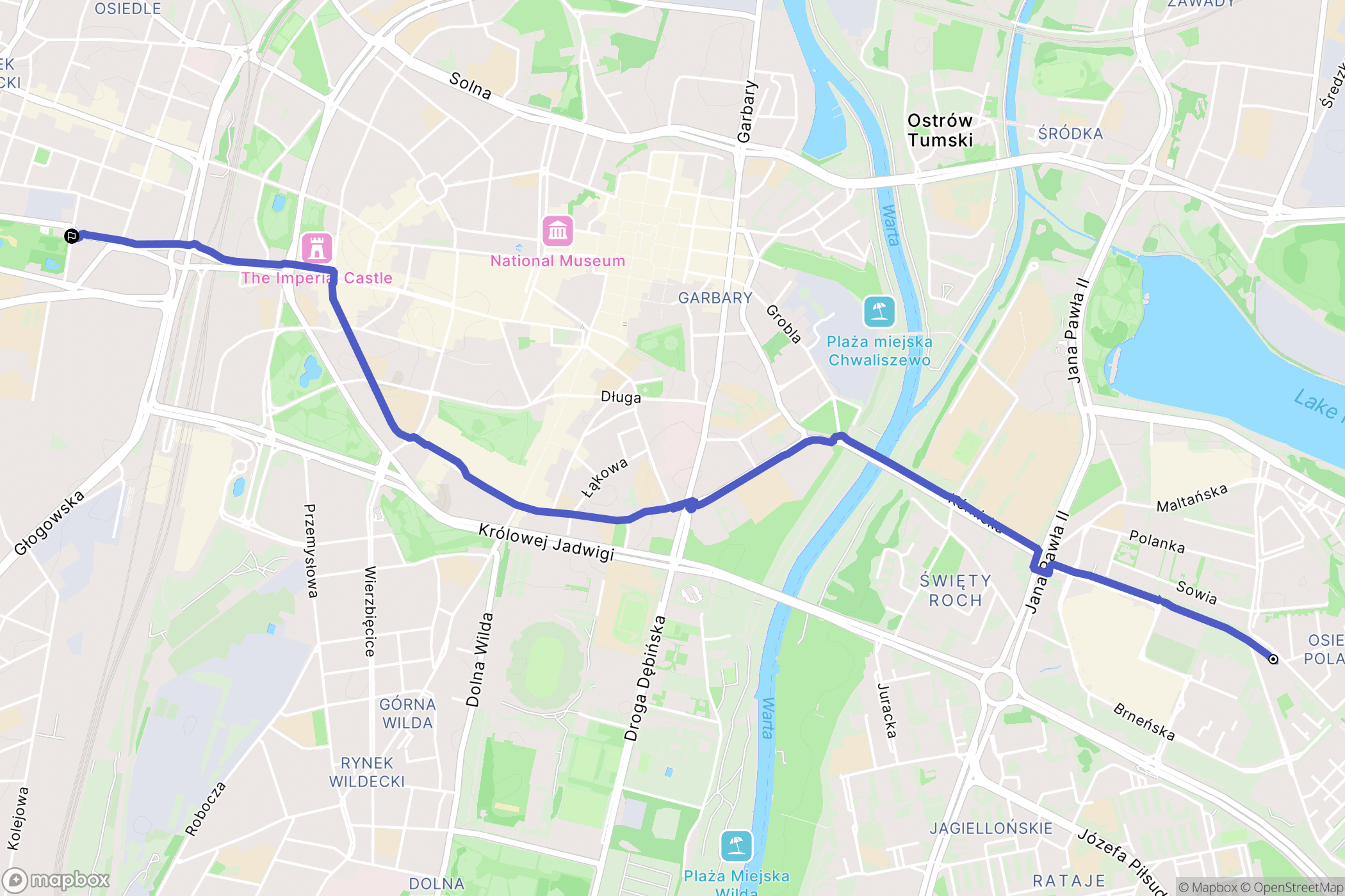 Poznań: mapa trasy - Poland