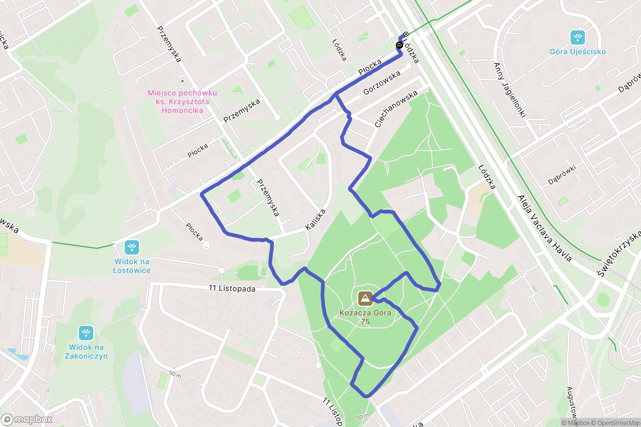 Gdańsk: mapa trasy - Poland