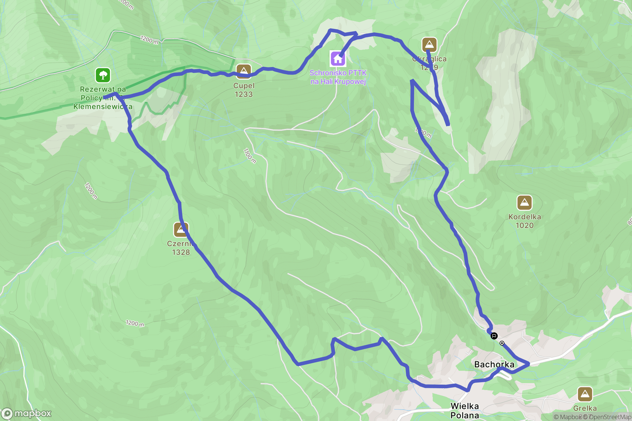 Wielka Polana: mapa trasy - Poland