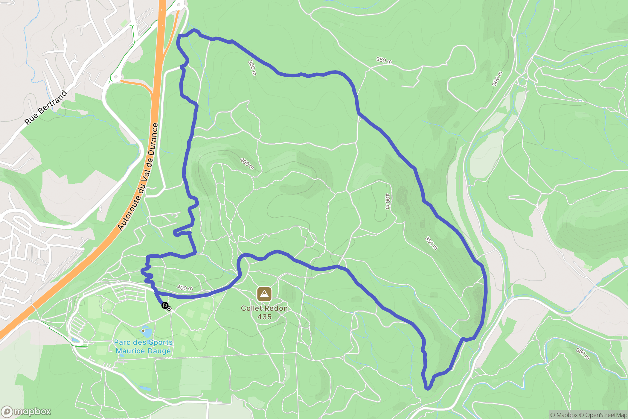Venelles : carte du parcours de randonnée - France