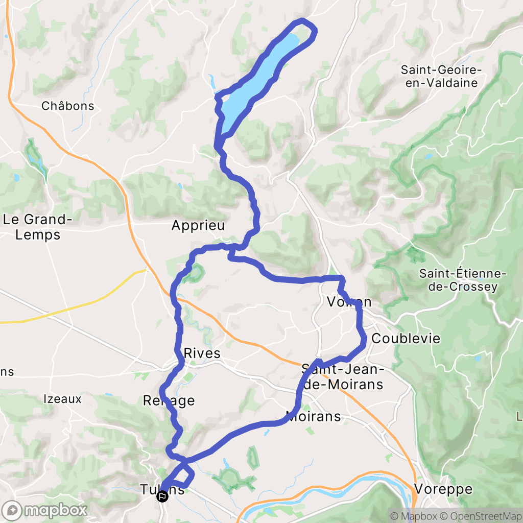 Tullins : carte du parcours de randonnée - France
