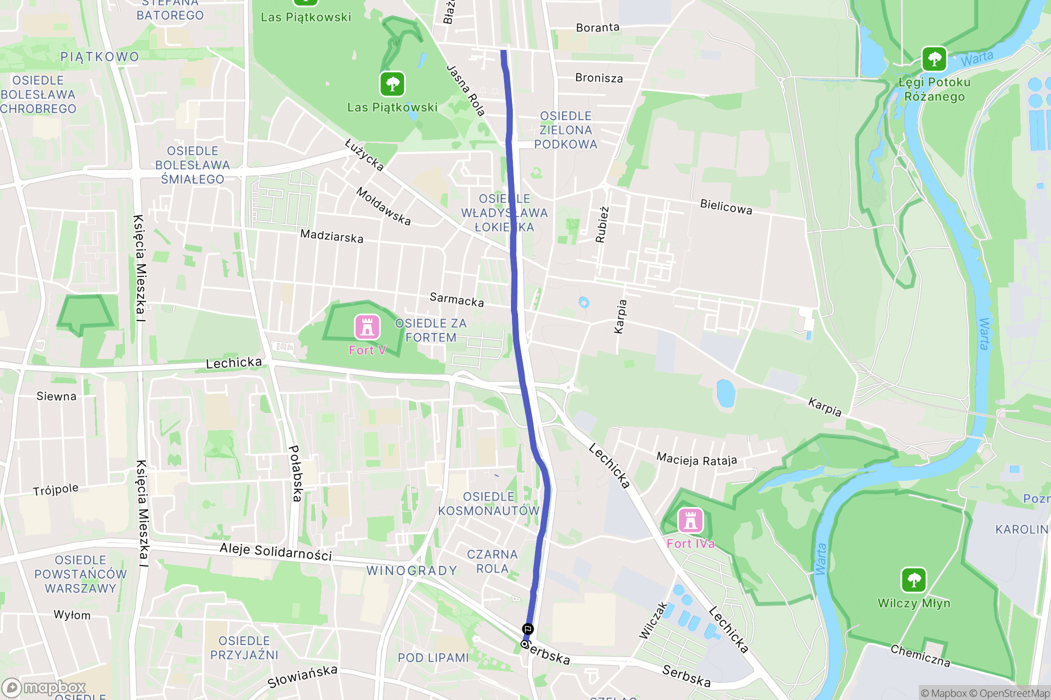 Poznań: mapa trasy - Poland