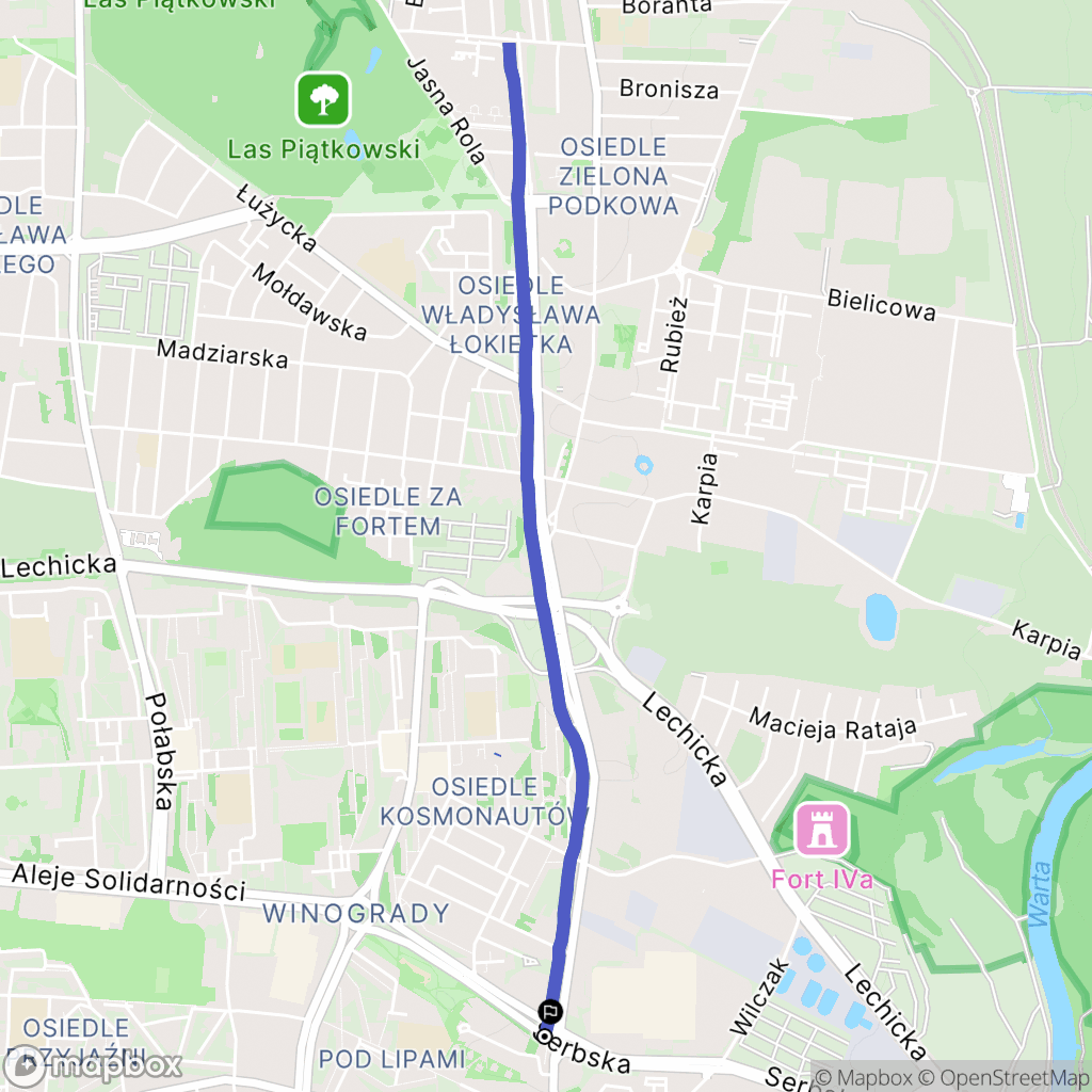 Poznań: mapa trasy - Poland