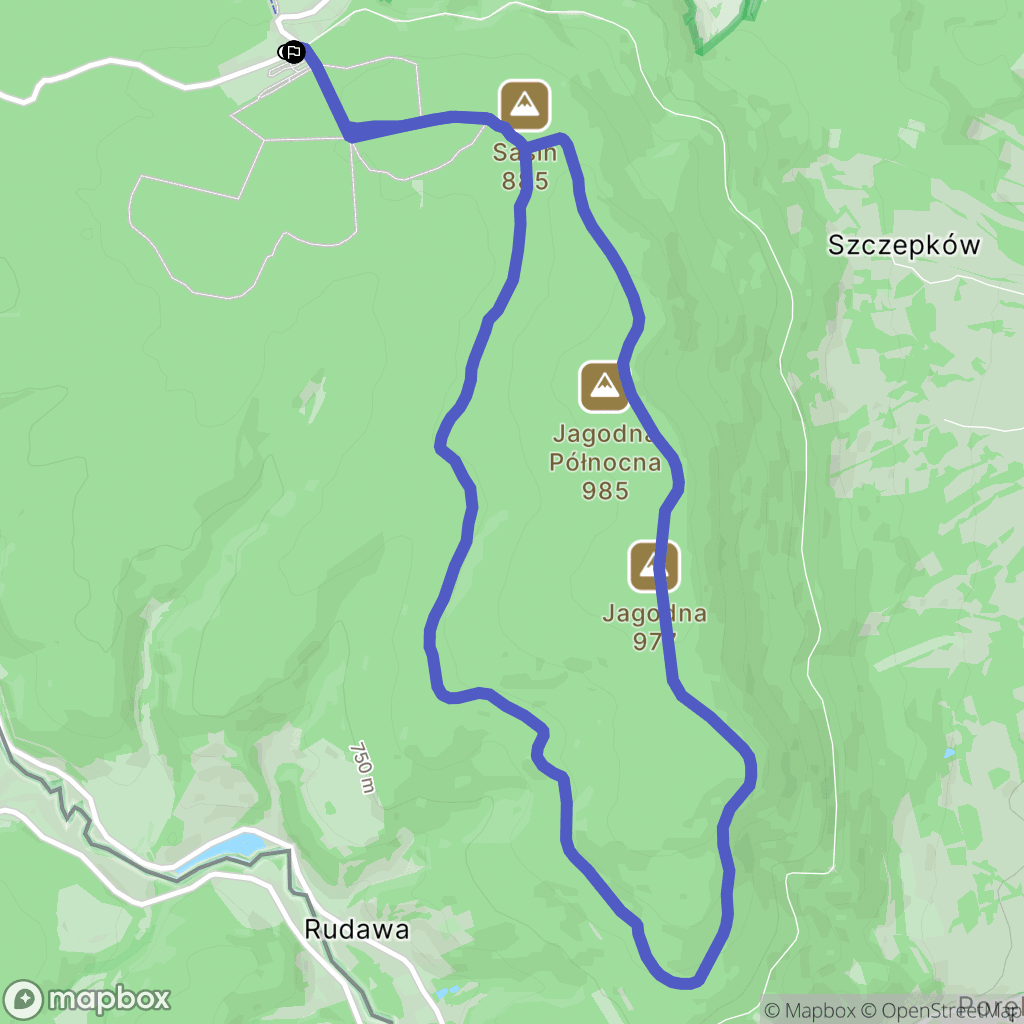 Spalona: mapa trasy - Poland