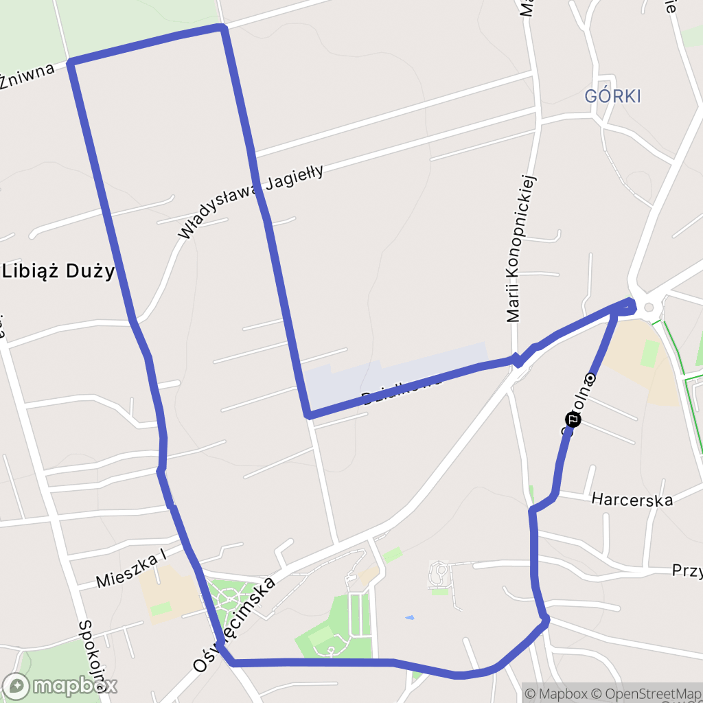 Libiąż: mapa trasy - Poland