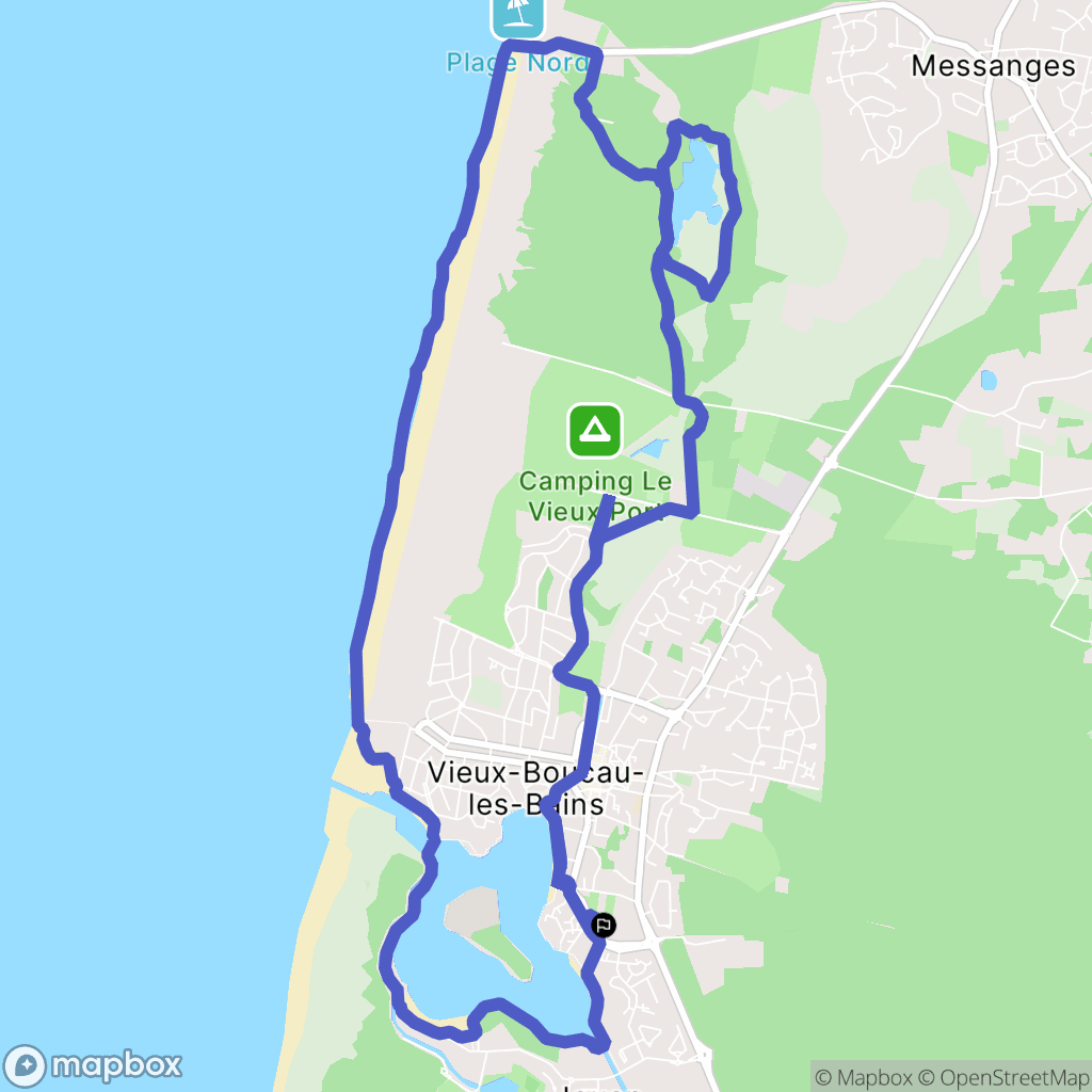 Soustons : carte du parcours de randonnée - France