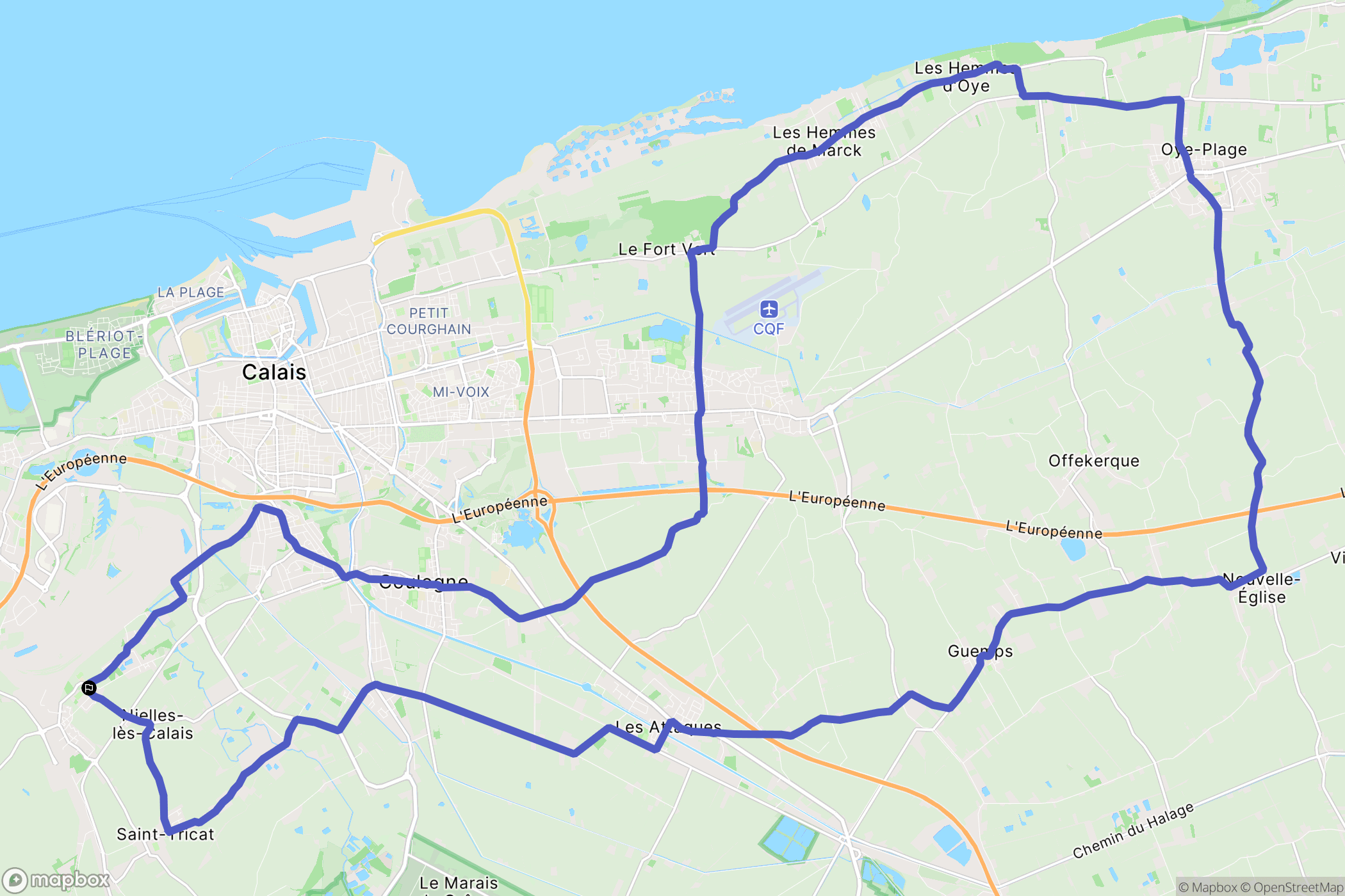 Fréthun : carte du parcours de randonnée - France