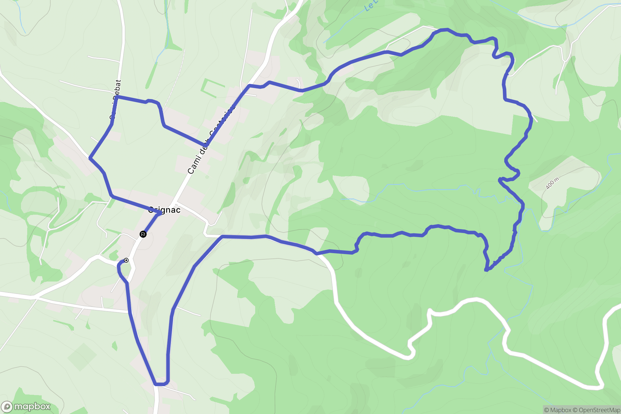 Orignac : carte du parcours de randonnée - France
