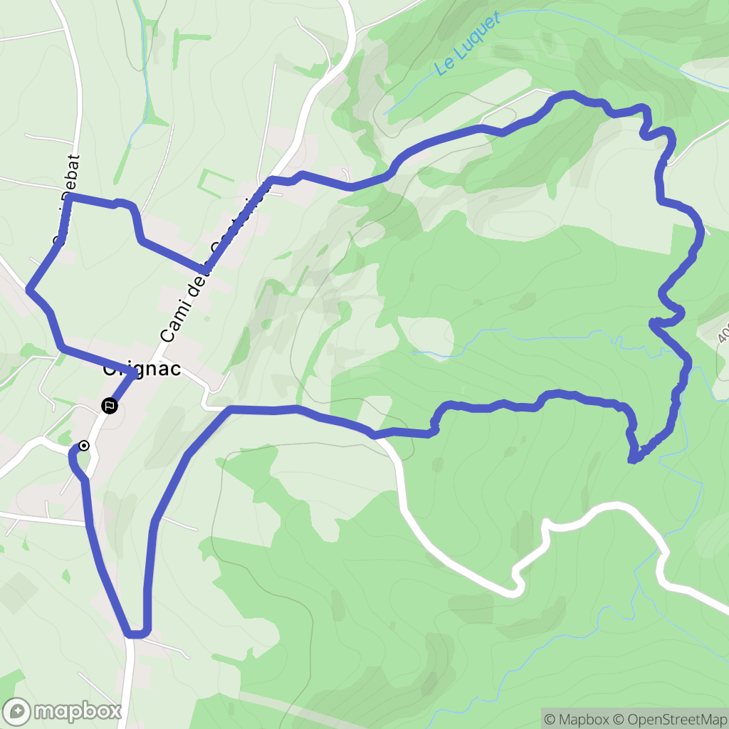Orignac : carte du parcours de randonnée - France