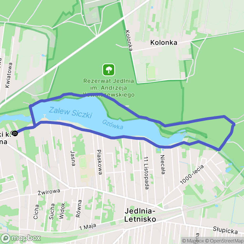 Jedlnia-Letnisko: mapa trasy - Poland